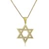 ⁦תליון מגן דוד גדול זהב לבן משובץ יהלומים טבעיים ברוחב 18.10 ממ⁩ – תמונה ⁦5⁩