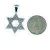 ⁦תליון מגן דוד גדול זהב לבן משובץ יהלומים טבעיים ברוחב 18.10 ממ⁩ – תמונה ⁦9⁩