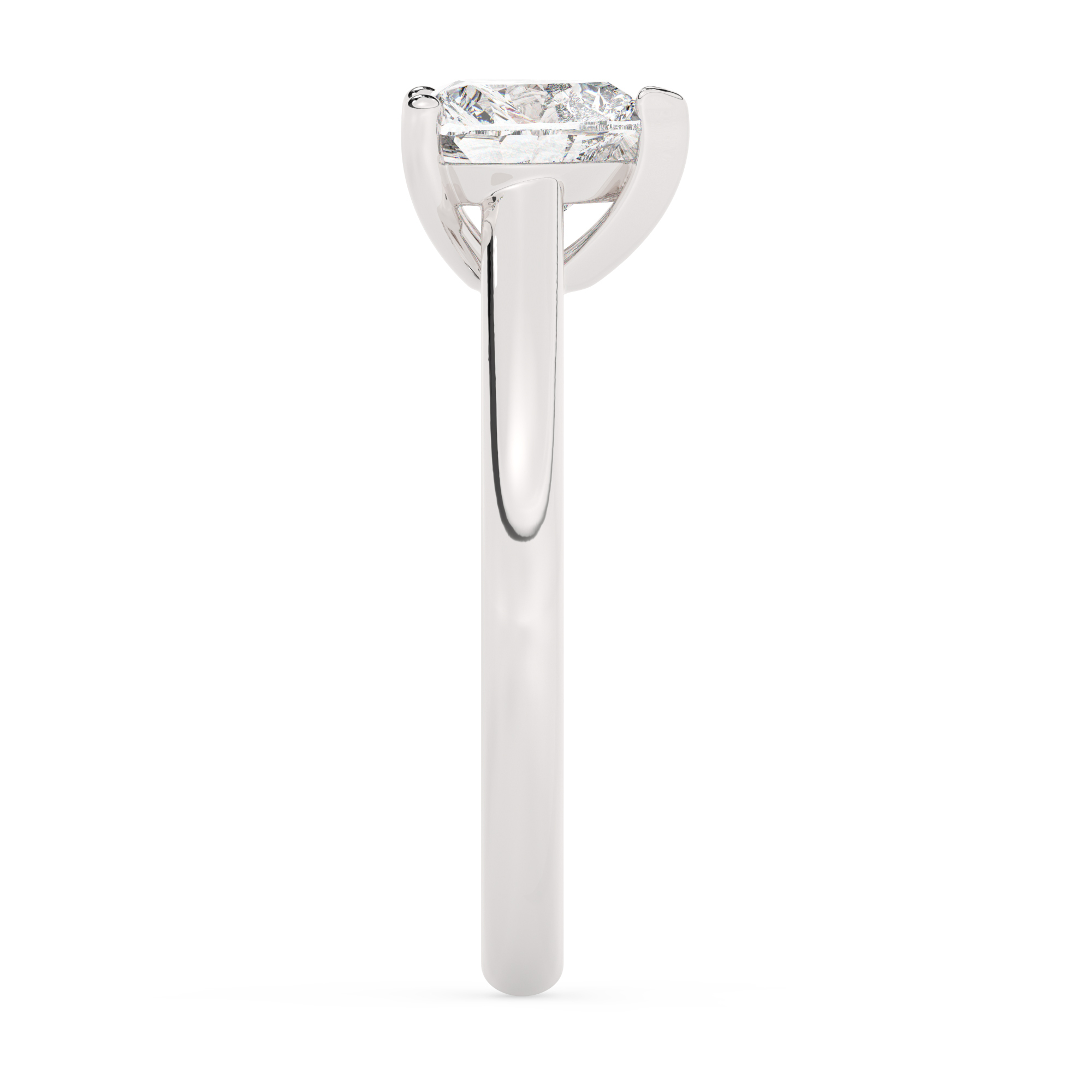 טבעת אירוסין סוליטר דגם 50029 כסף מצופה זהב לבן במרכז זירקוניה במשקל כולל של 1 קראט בחיתוך לב עם תעודה גמולוגית – תמונה 4