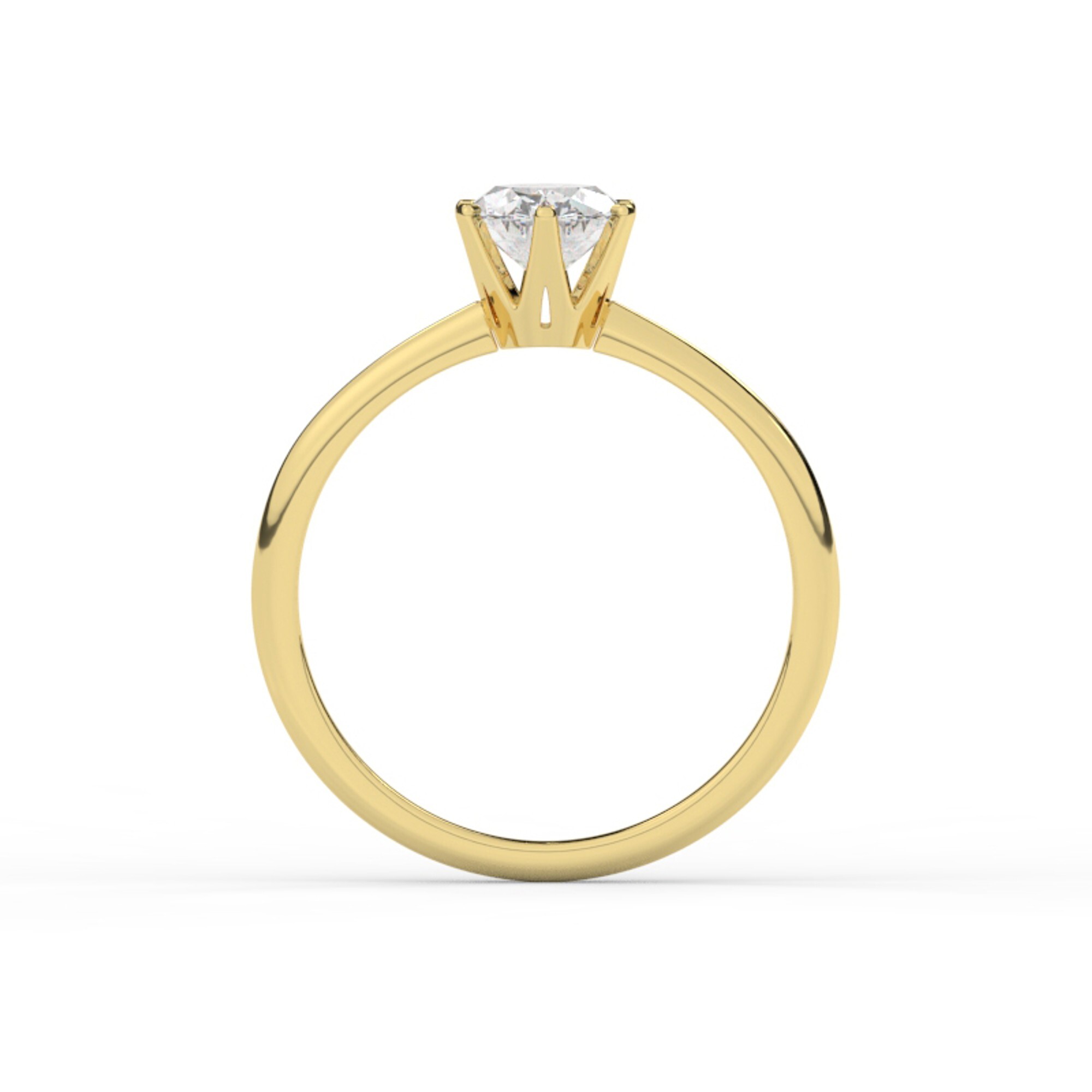 טבעת אירוסין סוליטר דגם 50023 זהב צהוב 14 קראט במרכז יהלום טבעי במשקל כולל של 1.50 קראט בחיתוך אובל עם תעודה גמולוגית אמריקאית GIA – תמונה 3