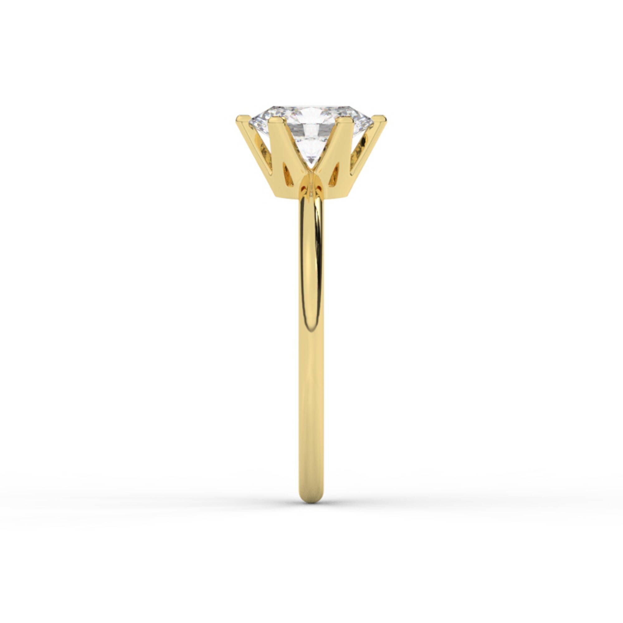 טבעת אירוסין סוליטר דגם 50023 זהב צהוב 14 קראט במרכז יהלום טבעי במשקל כולל של 1.50 קראט בחיתוך אובל עם תעודה גמולוגית אמריקאית GIA – תמונה 4