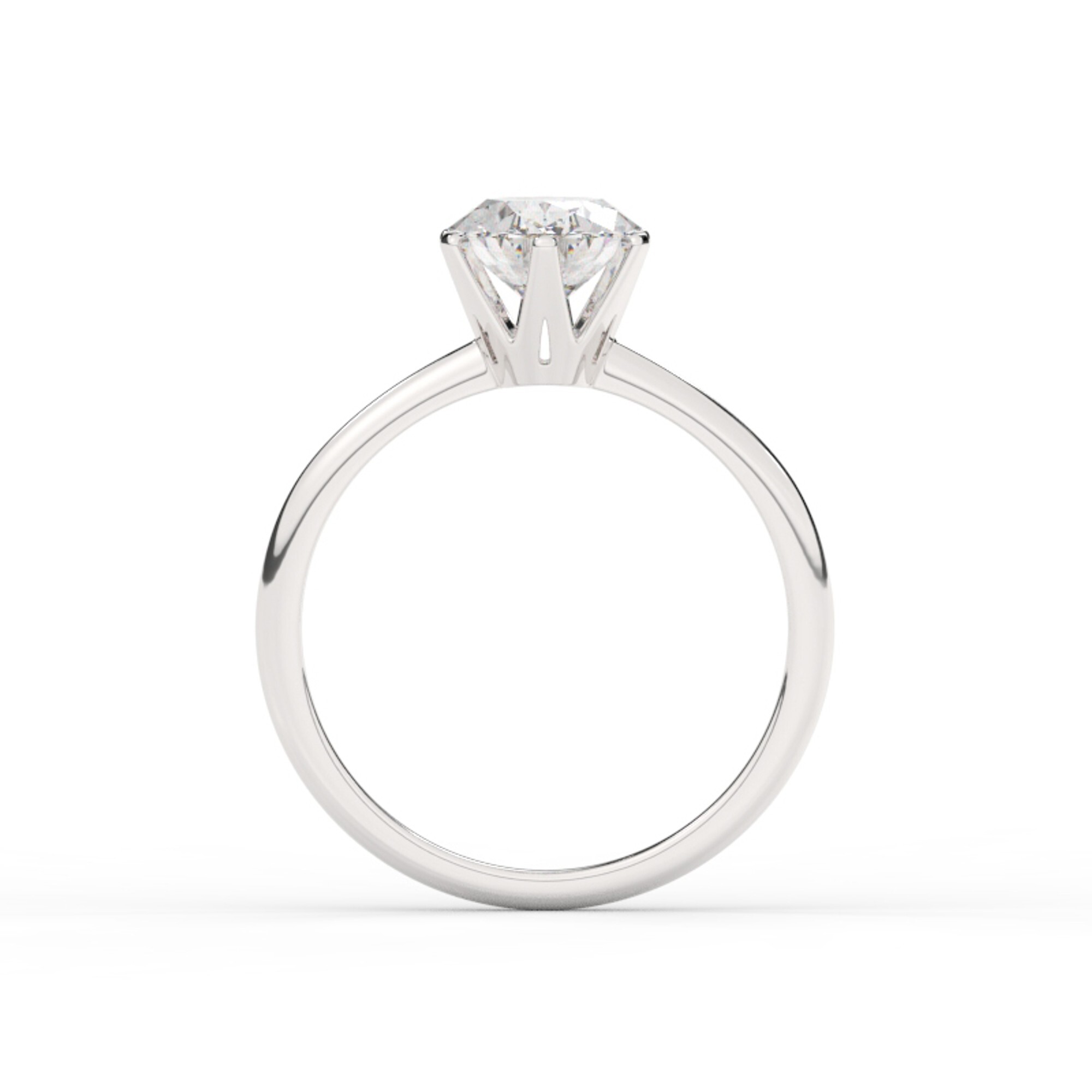 טבעת אירוסין סוליטר דגם 50023 זהב לבן 14 קראט במרכז זירקוניה במשקל כולל של 2.50 קראט בחיתוך אובל עם תעודה גמולוגית – תמונה 3