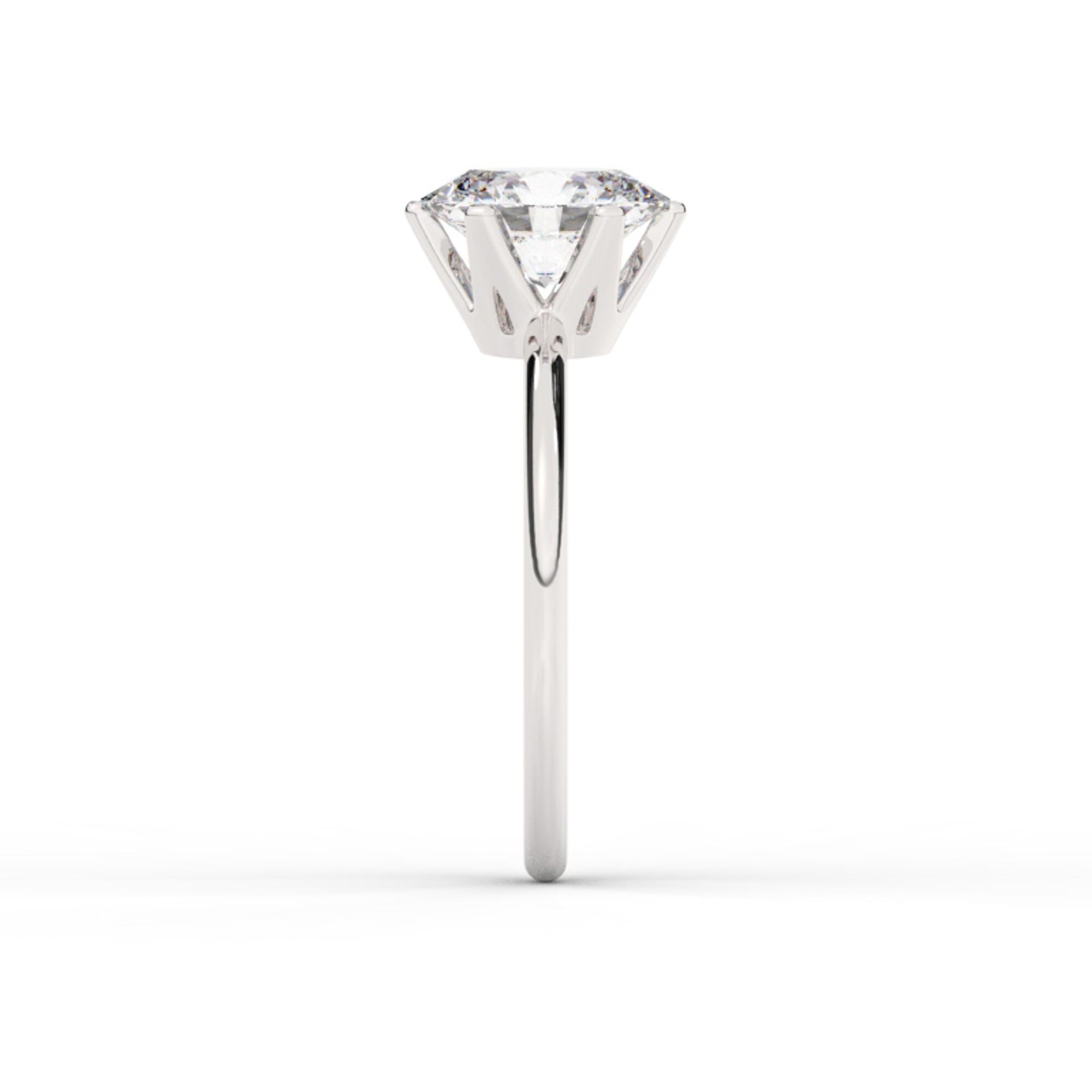 טבעת אירוסין סוליטר דגם 50023 זהב לבן 14 קראט במרכז זירקוניה במשקל כולל של 2.50 קראט בחיתוך אובל עם תעודה גמולוגית – תמונה 4