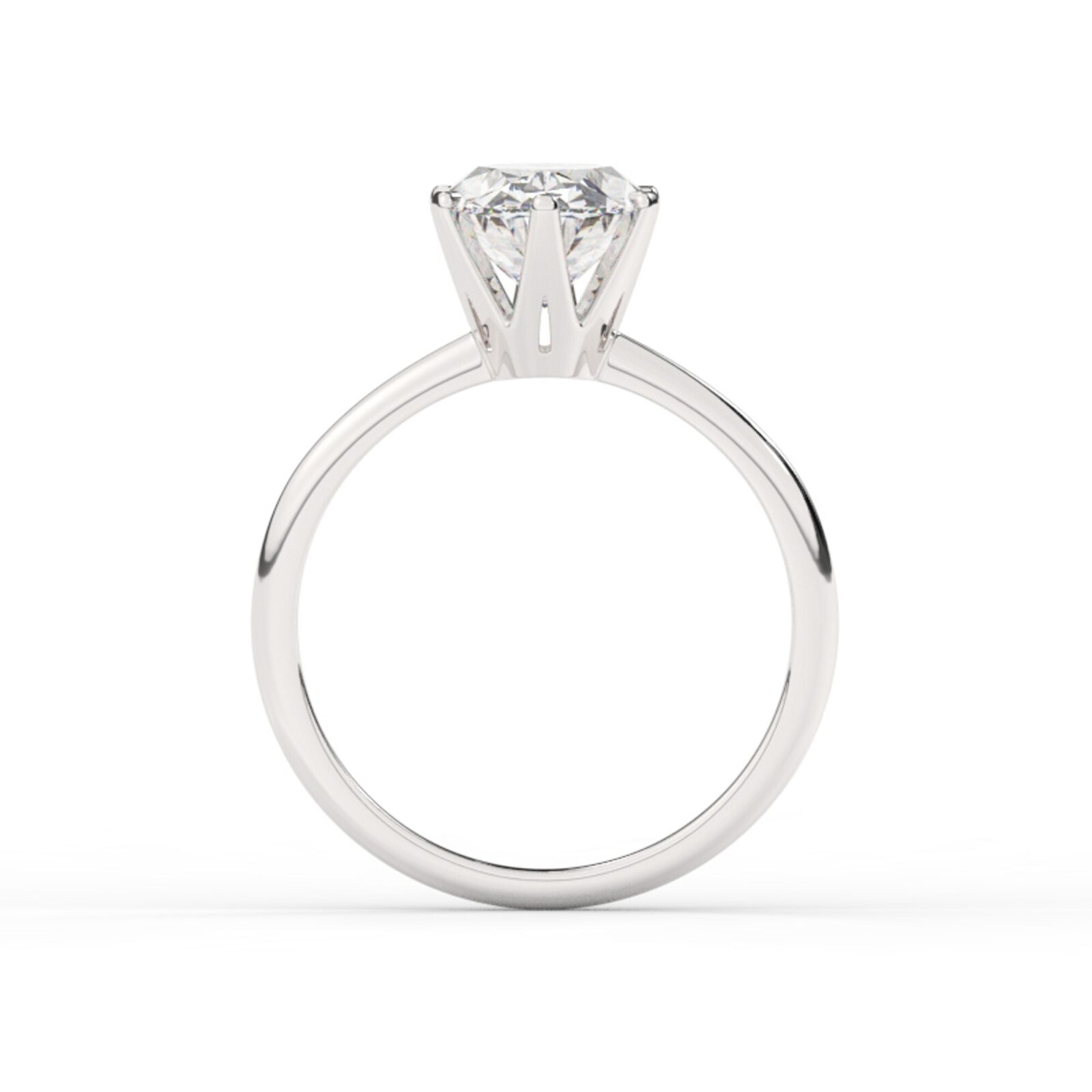 ⁦טבעת אירוסין סוליטר דגם 50023 זהב לבן 14 קראט במרכז זירקוניה במשקל כולל של 4 קראט בחיתוך אובל עם תעודה גמולוגית⁩ – תמונה ⁦3⁩