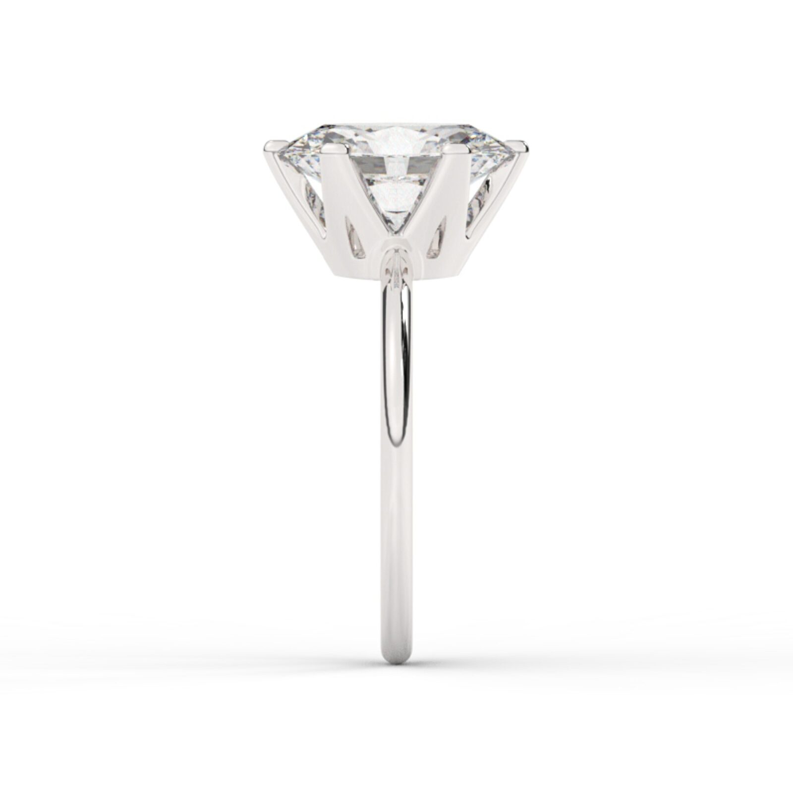 ⁦טבעת אירוסין סוליטר דגם 50023 זהב לבן 14 קראט במרכז זירקוניה במשקל כולל של 4 קראט בחיתוך אובל עם תעודה גמולוגית⁩ – תמונה ⁦4⁩