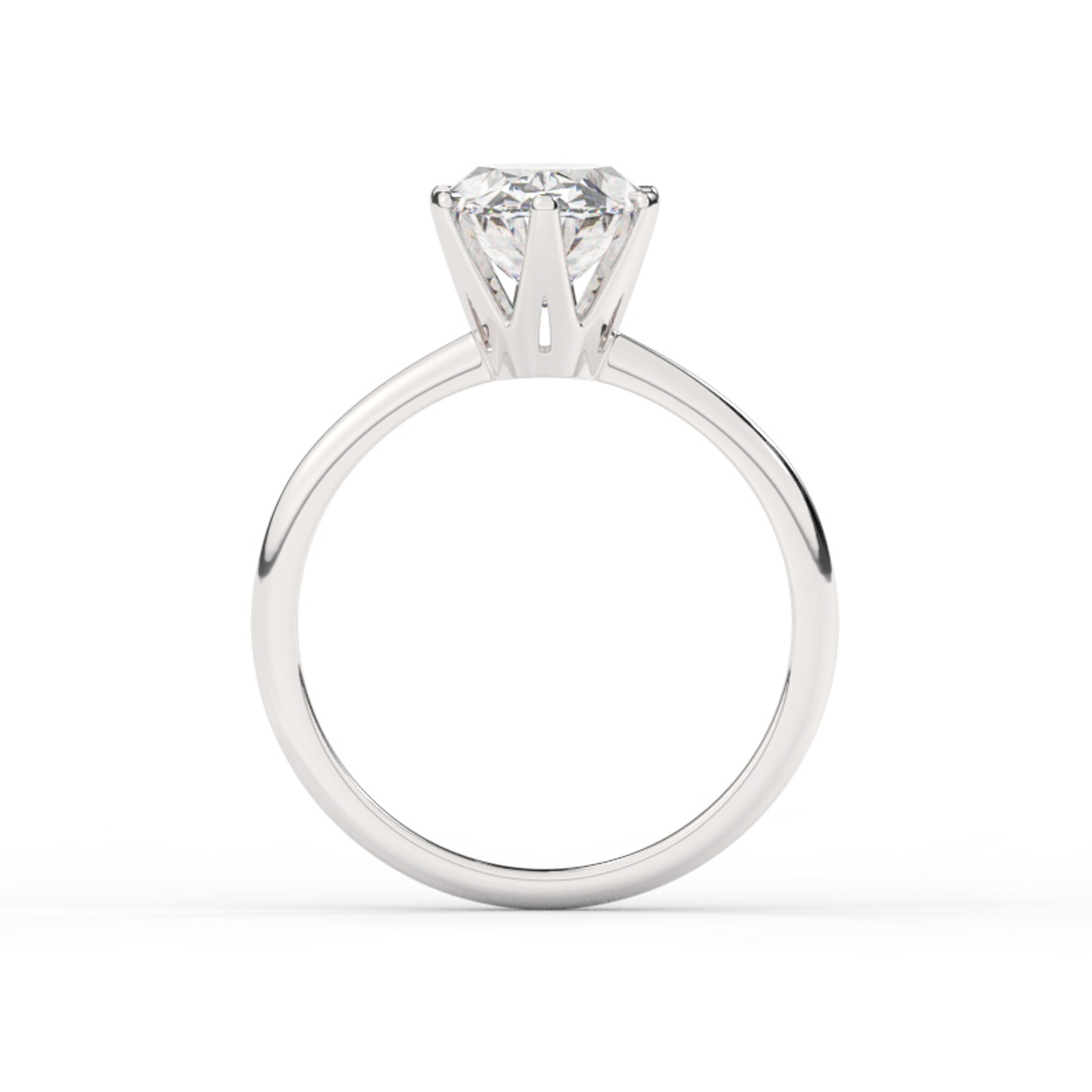 טבעת אירוסין סוליטר דגם 50023 זהב לבן 14 קראט במרכז זירקוניה במשקל כולל של 5 קראט בחיתוך אובל עם תעודה גמולוגית – תמונה 3