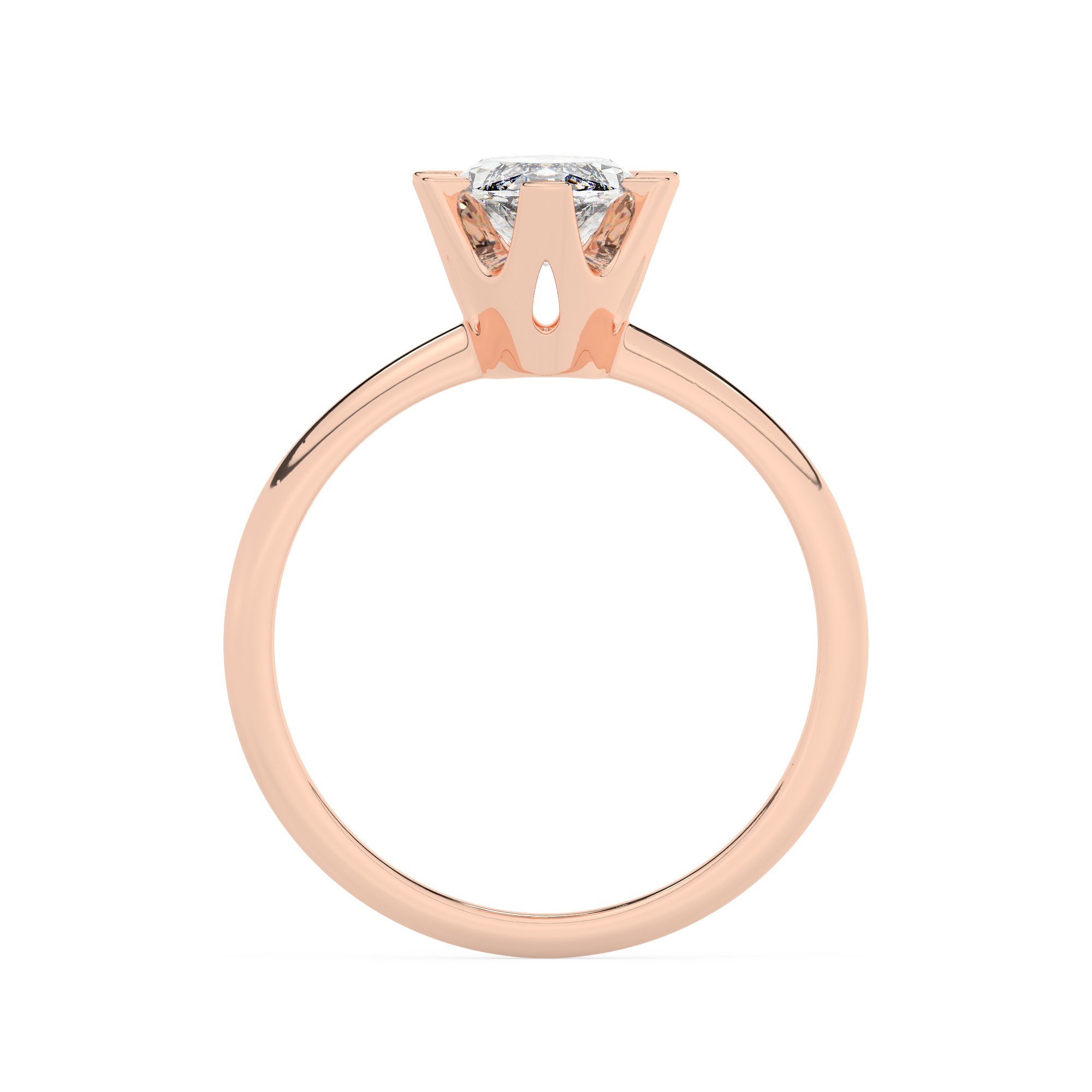 טבעת אירוסין סוליטר דגם 50023 זהב אדום רוזגולד 14 קראט במרכז זירקוניה במשקל כולל של 4 קראט בחיתוך מרקיזה עם תעודה גמולוגית – תמונה 3