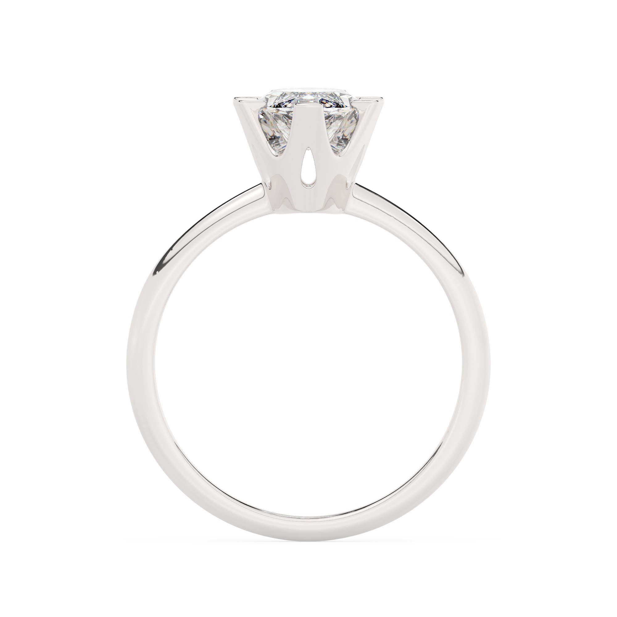 טבעת אירוסין סוליטר דגם 50023 כסף מצופה זהב לבן במרכז אבן מעבדה מוסונייט במשקל כולל של 4 קראט בחיתוך מרקיזה עם תעודה גמולוגית בינלאומית GRA – תמונה 3