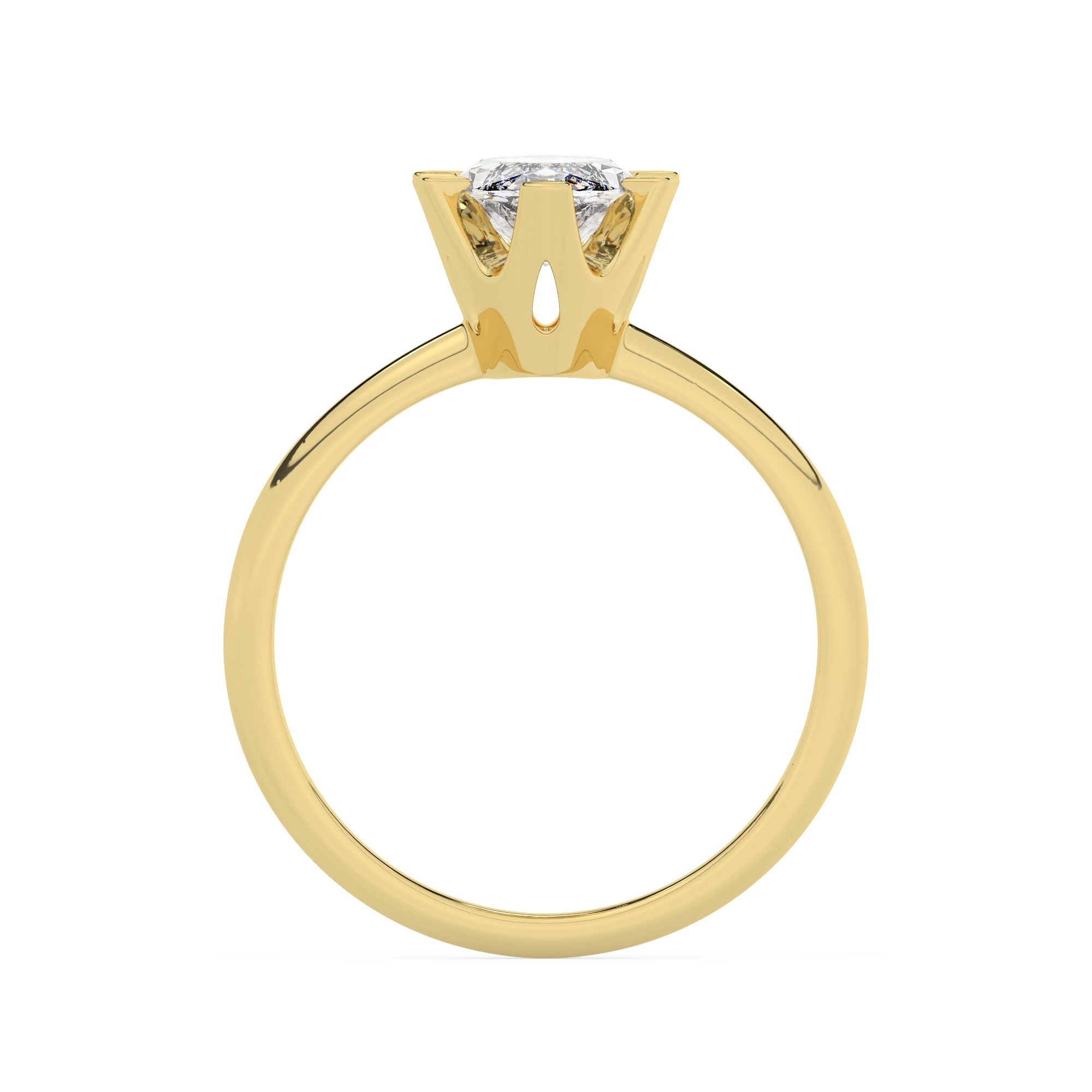 טבעת אירוסין סוליטר דגם 50023 כסף מצופה זהב צהוב במרכז יהלום מעבדה במשקל כולל של 0.75 קראט בחיתוך מרקיזה עם תעודה גמולוגית – תמונה 3