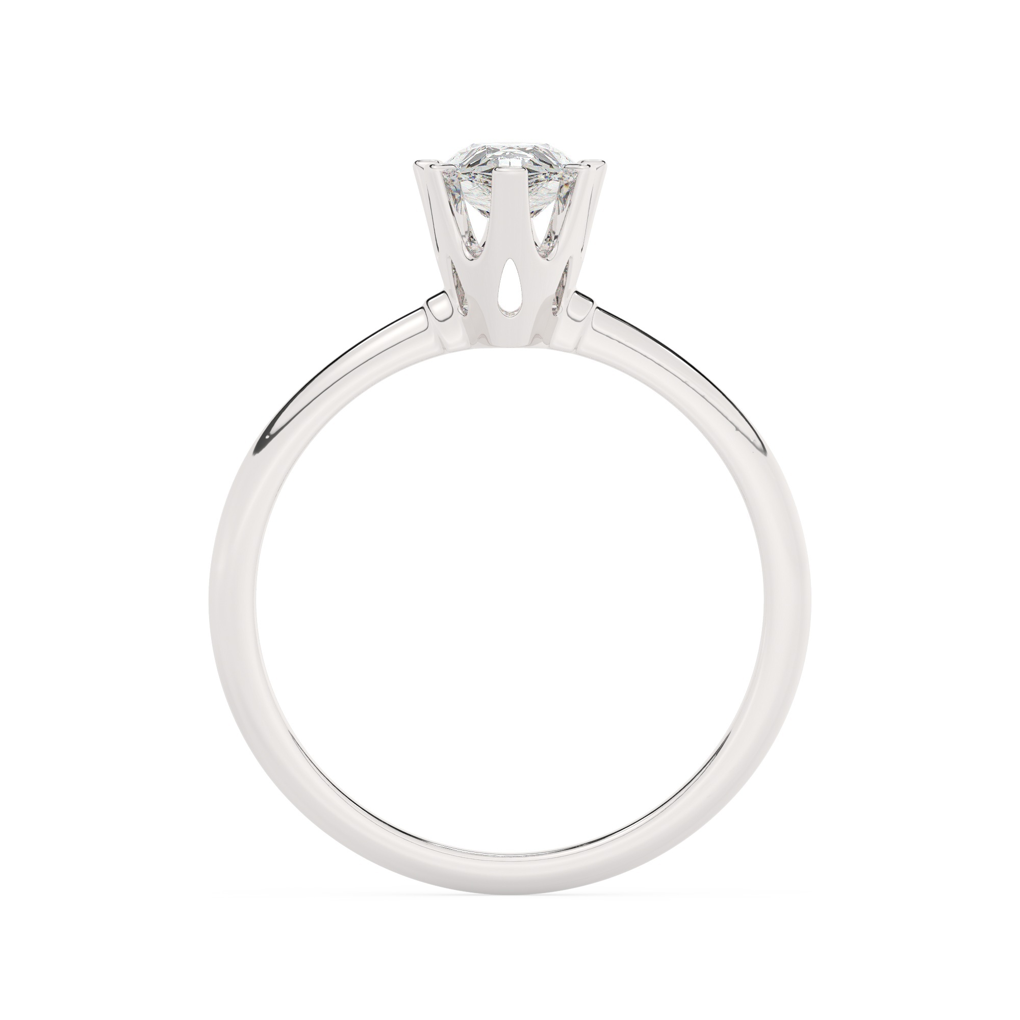 טבעת אירוסין סוליטר דגם 50023 זהב לבן 14 קראט במרכז זירקוניה במשקל כולל של 4 קראט בחיתוך טיפה עם תעודה גמולוגית – תמונה 3