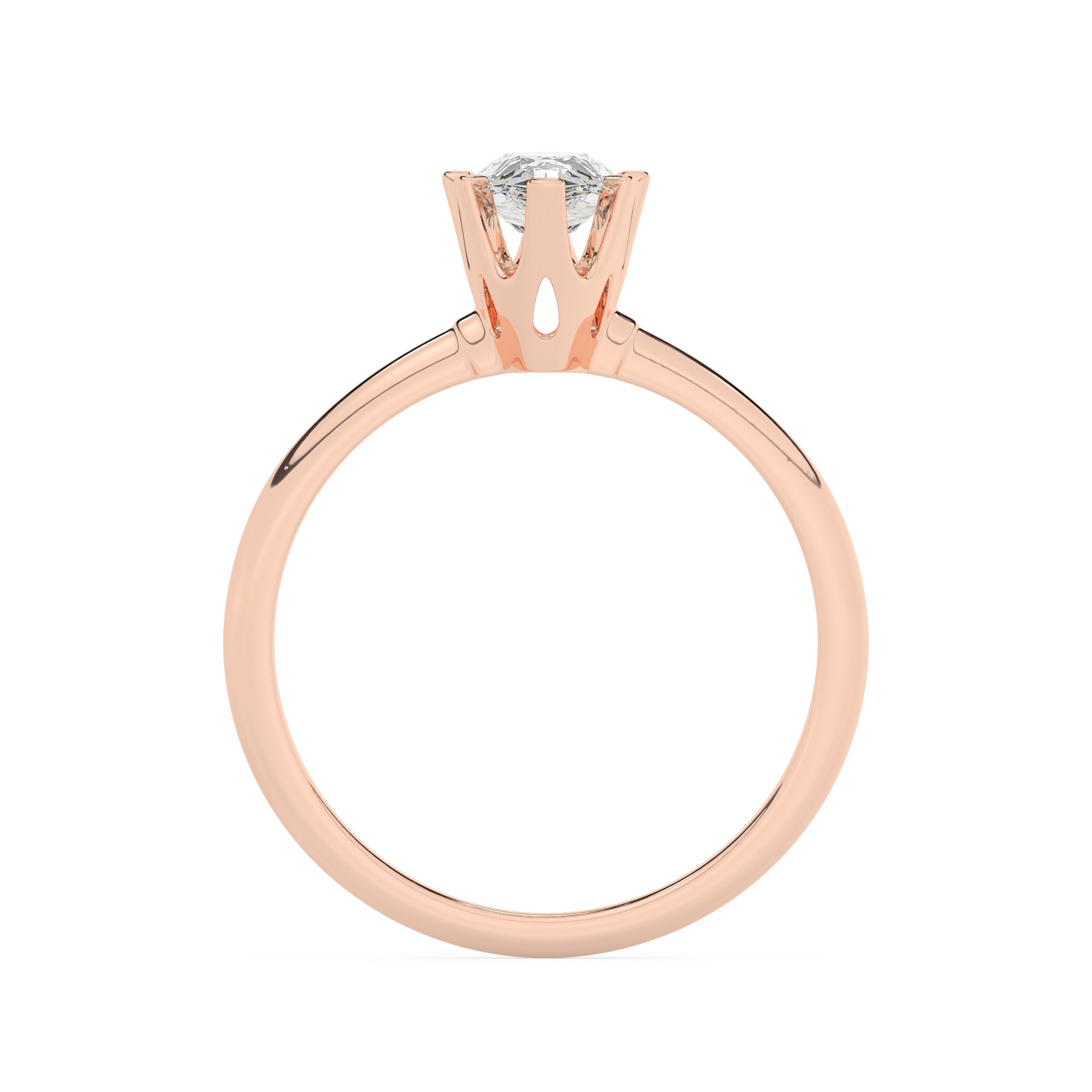 טבעת אירוסין סוליטר דגם 50023 כסף מצופה זהב אדום רוזגולד במרכז אבן מעבדה מוסונייט במשקל כולל של 5 קראט בחיתוך טיפה עם תעודה גמולוגית בינלאומית GRA – תמונה 3