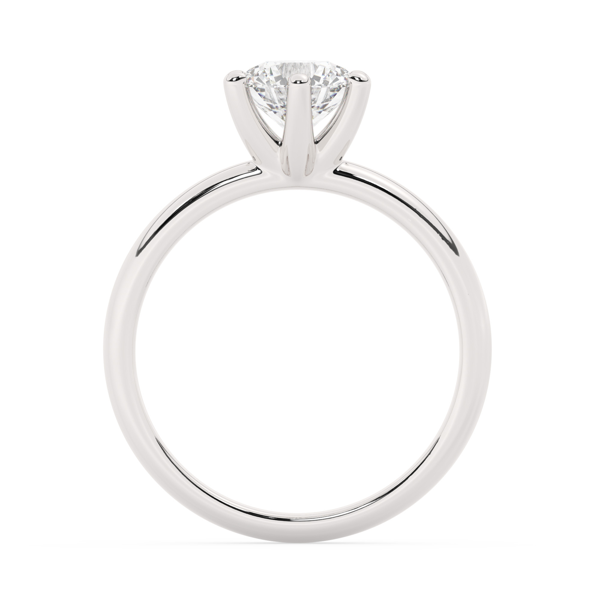 טבעת אירוסין סוליטר דגם 50047 זהב לבן 14 קראט במרכז זירקוניה במשקל כולל של 1.50 קראט בחיתוך עגול עם תעודה גמולוגית – תמונה 3