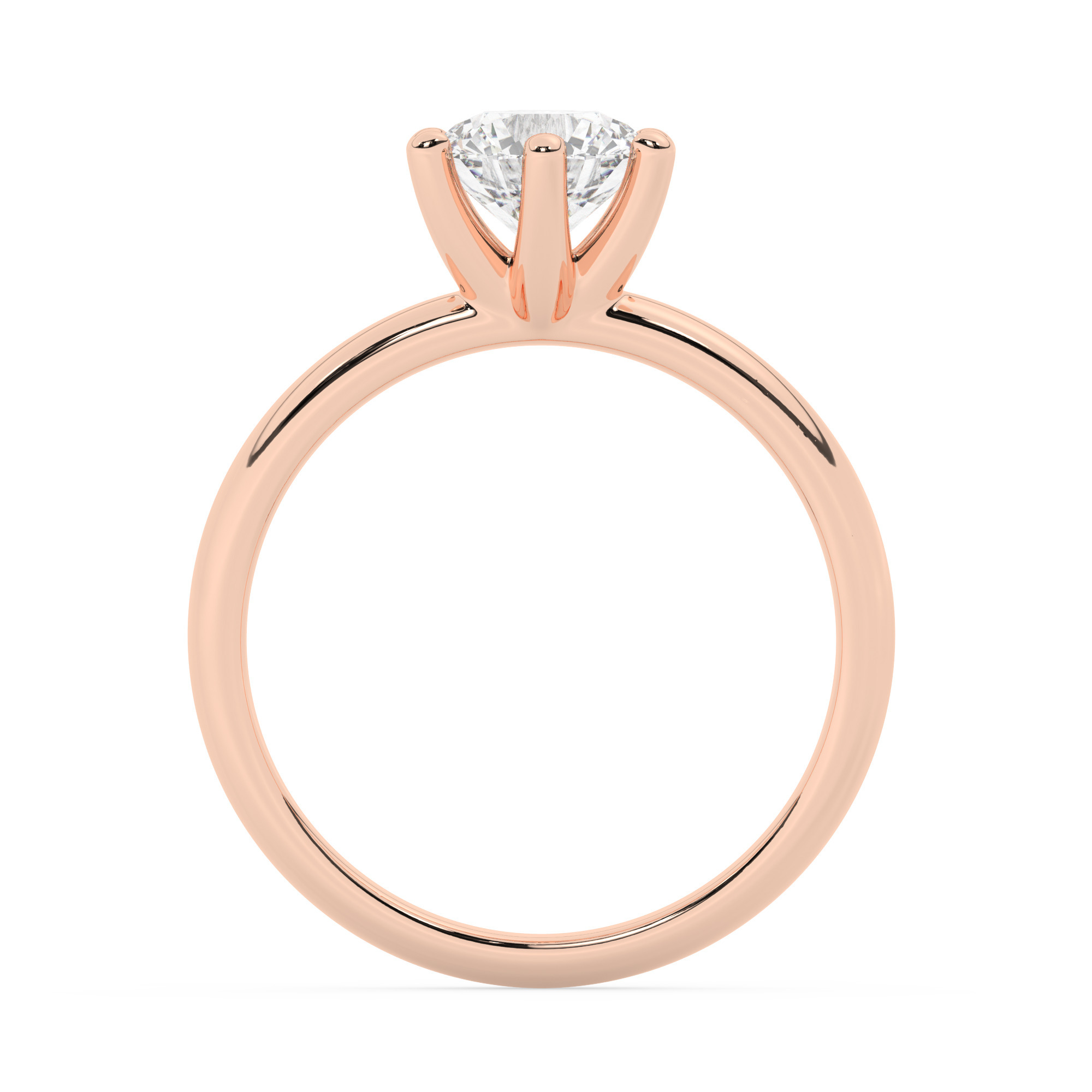 טבעת אירוסין סוליטר דגם 50047 כסף מצופה זהב אדום רוזגולד במרכז יהלום מעבדה במשקל כולל של 2 קראט בחיתוך עגול עם תעודה גמולוגית אירופאית IGI – תמונה 3