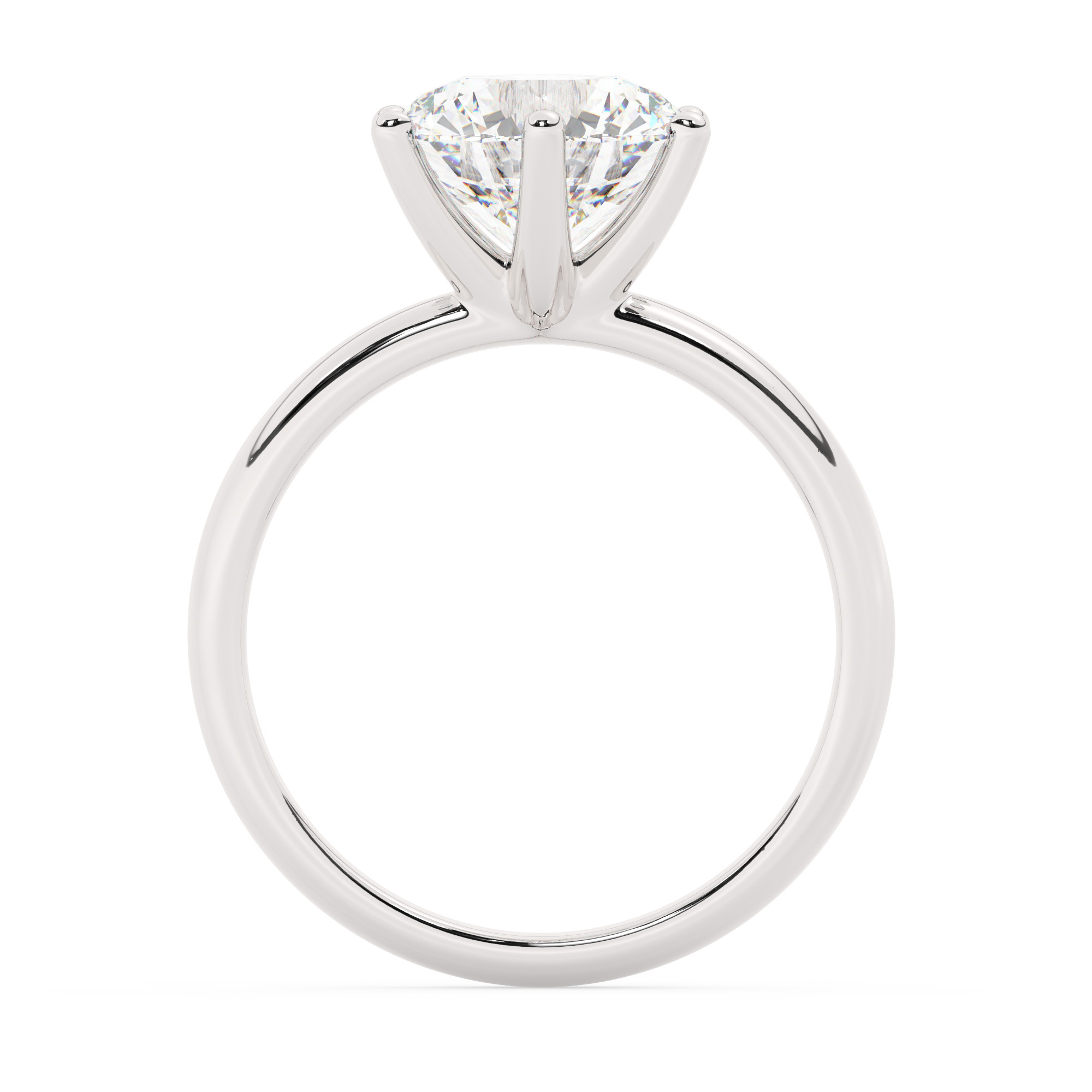 טבעת אירוסין סוליטר דגם 50047 זהב לבן 14 קראט במרכז זירקוניה במשקל כולל של 4 קראט בחיתוך עגול עם תעודה גמולוגית – תמונה 3