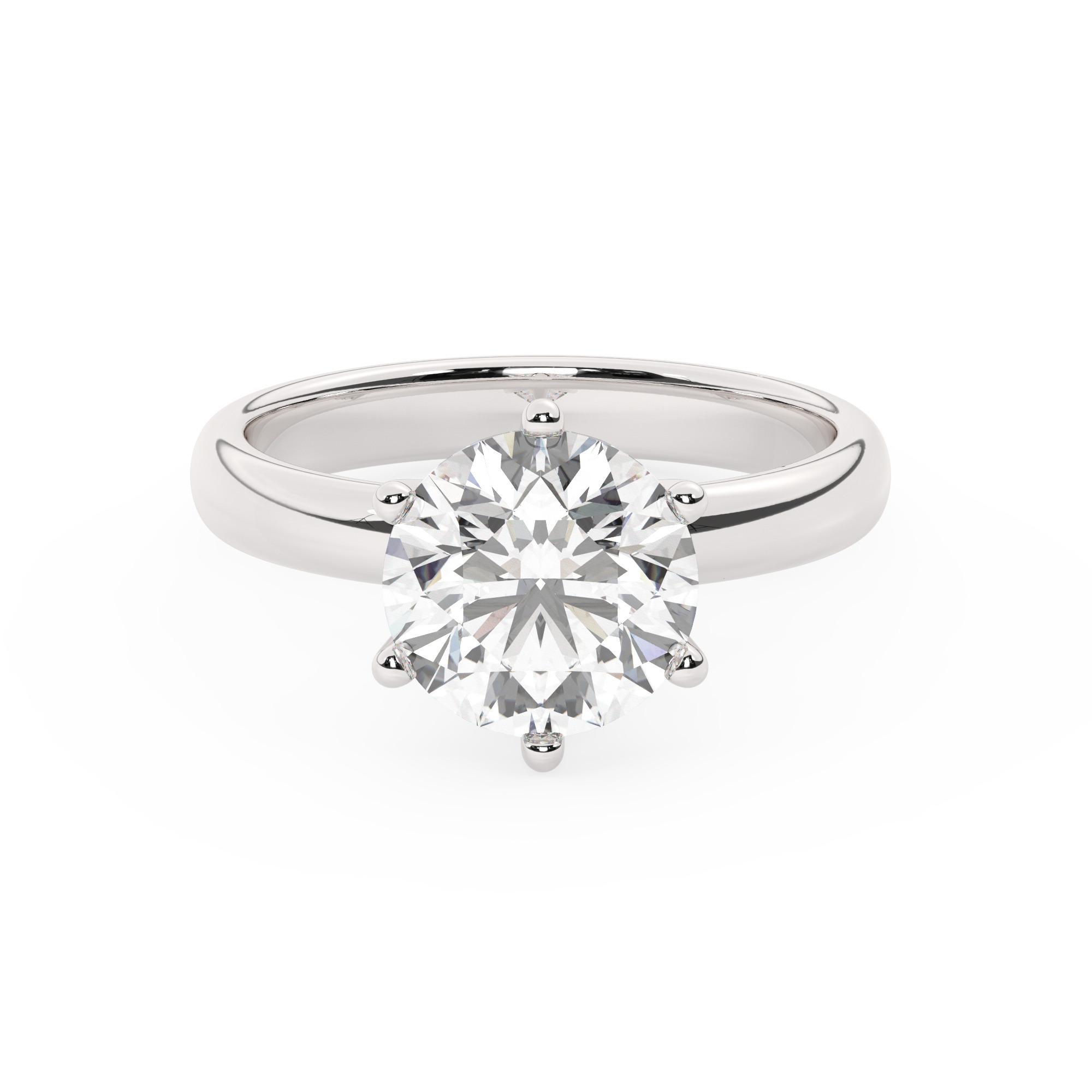 טבעת אירוסין סוליטר דגם 50047 זהב לבן 14 קראט במרכז זירקוניה במשקל כולל של 4 קראט בחיתוך עגול עם תעודה גמולוגית – תמונה 2