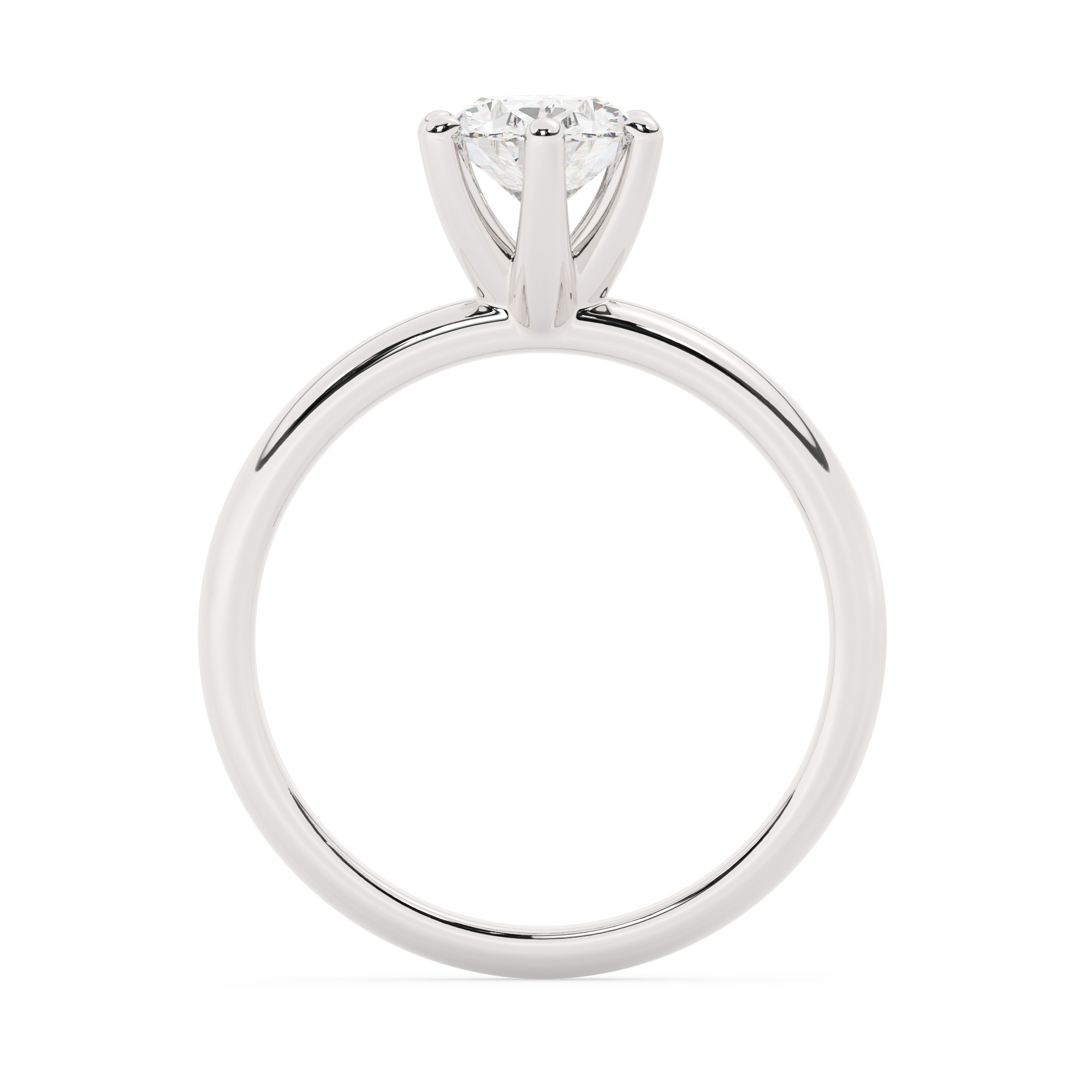 טבעת אירוסין סוליטר דגם 50047 זהב לבן 14 קראט במרכז זירקוניה במשקל כולל של 1.50 קראט בחיתוך אובל עם תעודה גמולוגית – תמונה 3