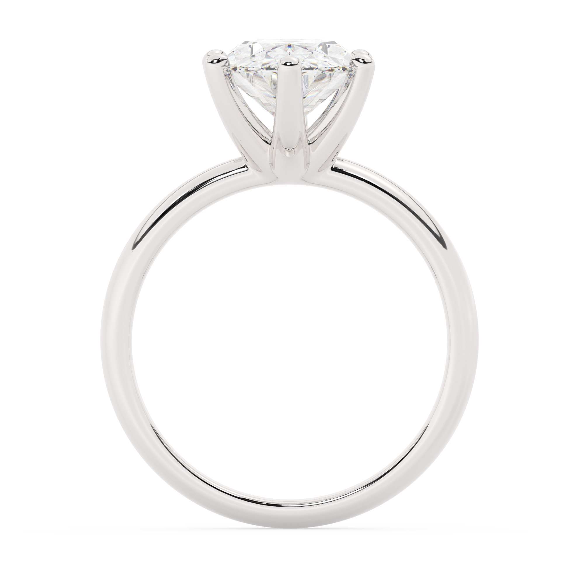 טבעת אירוסין סוליטר דגם 50047 כסף מצופה זהב לבן במרכז אבן מעבדה מוסונייט במשקל כולל של 4 קראט בחיתוך אובל עם תעודה גמולוגית בינלאומית GRA – תמונה 3