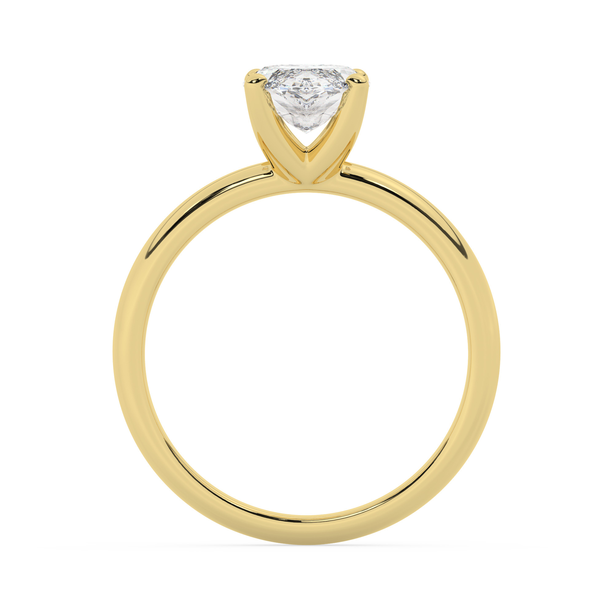 טבעת אירוסין סוליטר דגם 50047 זהב צהוב 14 קראט במרכז זירקוניה במשקל כולל של 0.50 קראט בחיתוך מרקיזה עם תעודה גמולוגית – תמונה 3