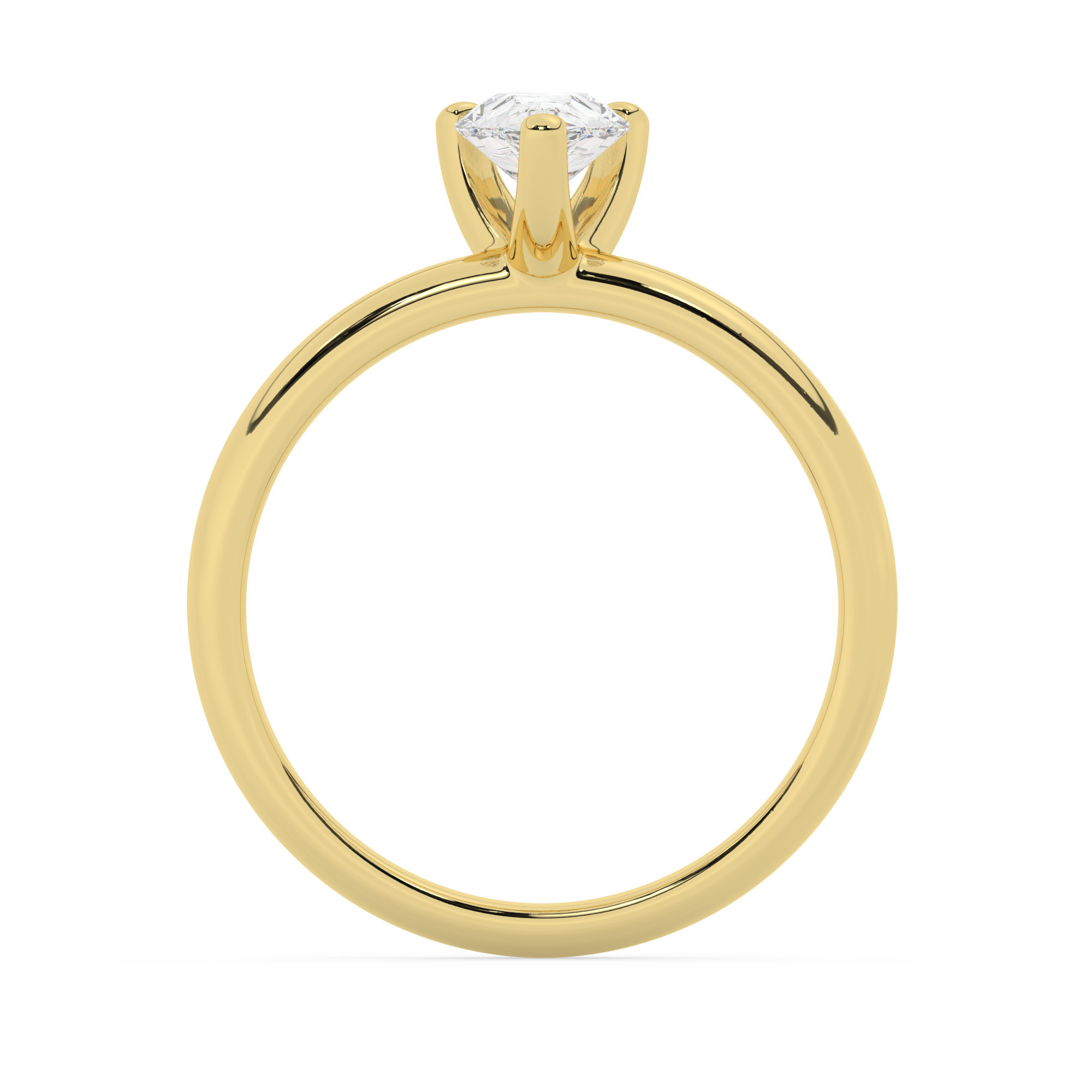 טבעת אירוסין סוליטר דגם 50047 זהב צהוב 14 קראט במרכז זירקוניה במשקל כולל של 4 קראט בחיתוך טיפה עם תעודה גמולוגית – תמונה 3