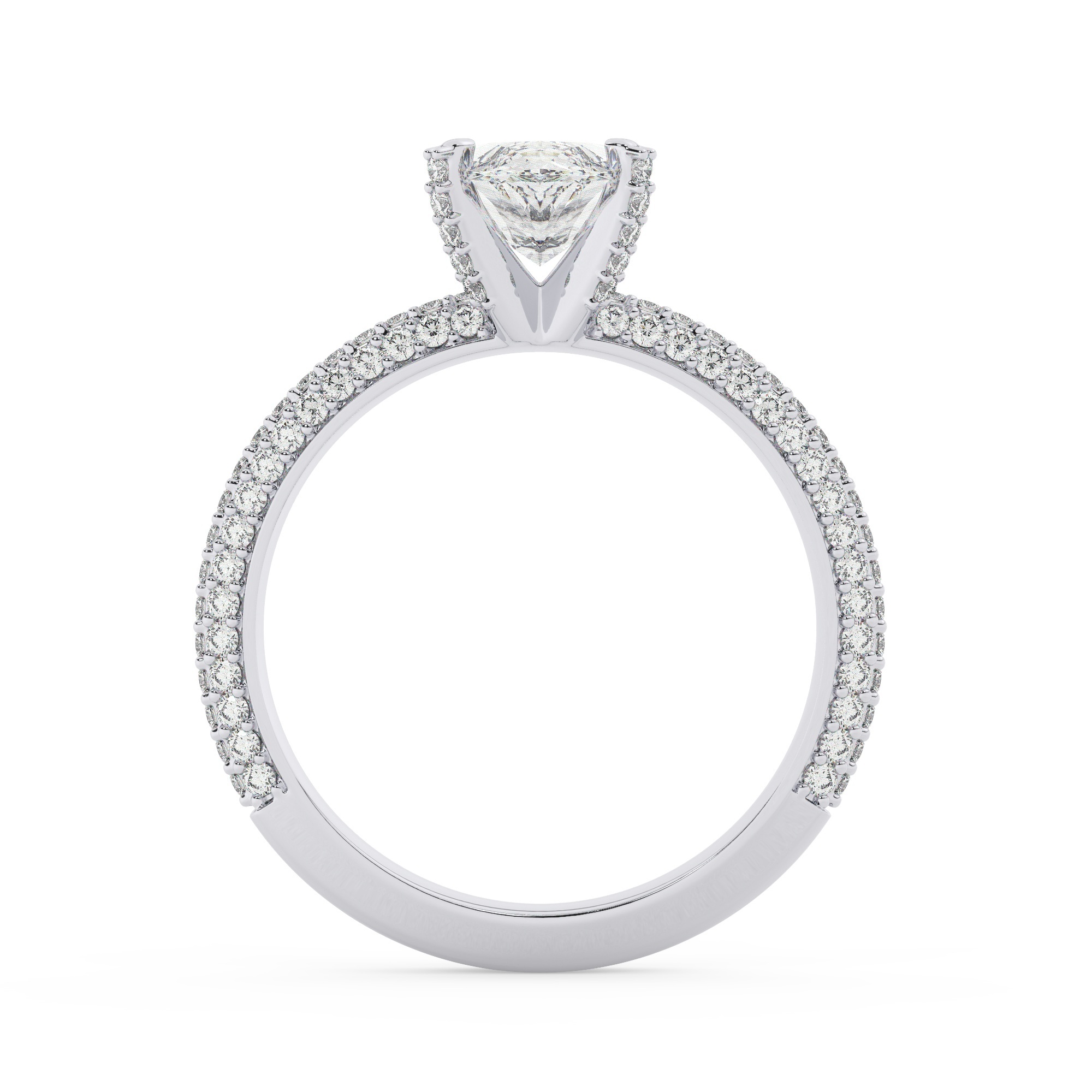 טבעת אירוסין סוליטר ויהלומים בצדדים דגם 50012 כסף מצופה זהב לבן במרכז יהלום מעבדה 0.50 קראט בחיתוך מרקיזה עם תעודה גמולוגית מסביב ובצדדים יהלומי מעבדה במשקל כולל של 0.40 קראט בחיתוך עגול – תמונה 3