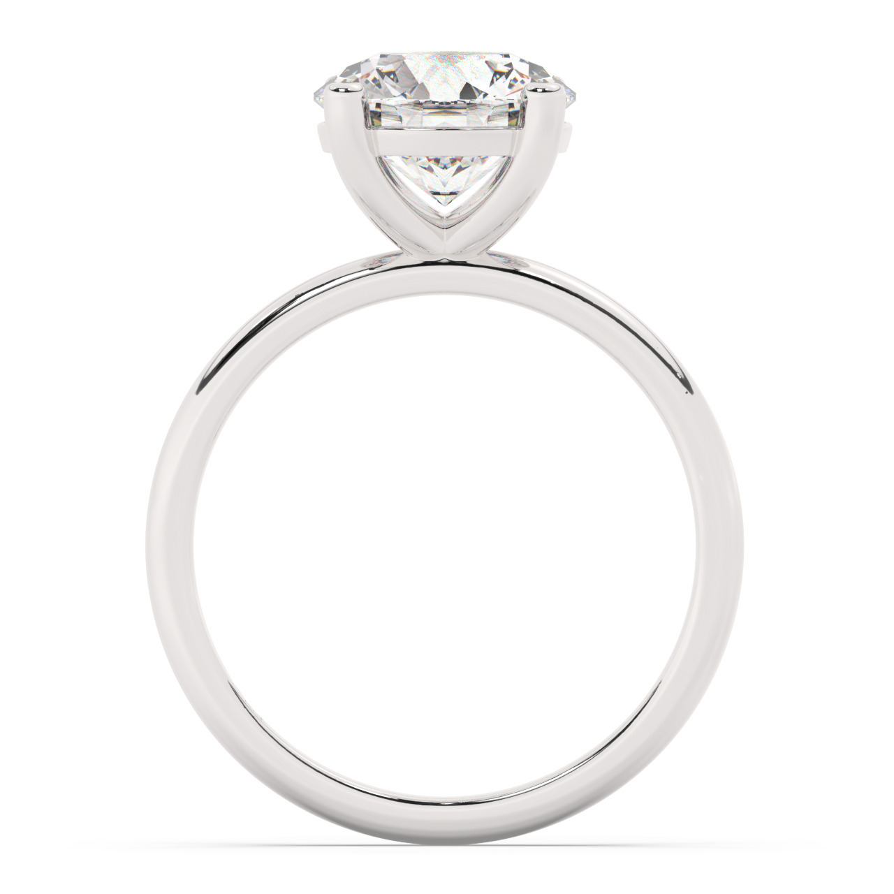 טבעת אירוסין סוליטר דגם 50016 כסף מצופה זהב לבן במרכז אבן מעבדה מוסונייט במשקל כולל של 5 קראט בחיתוך עגול עם תעודה גמולוגית בינלאומית GRA – תמונה 3