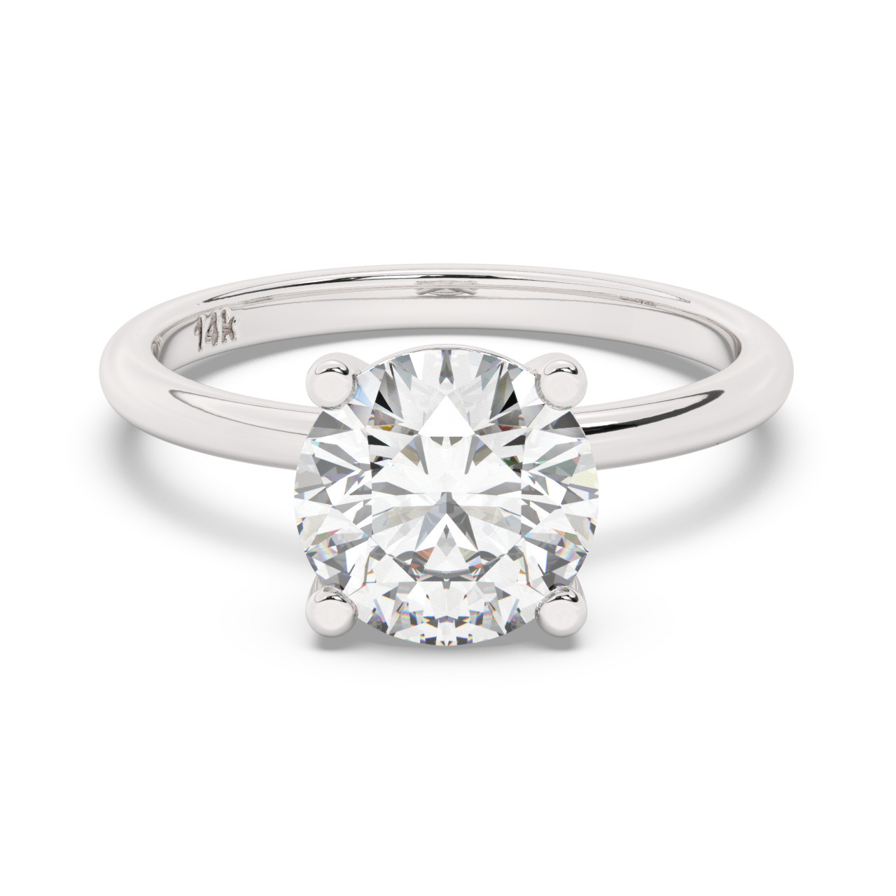 טבעת אירוסין סוליטר דגם 50016 כסף מצופה זהב לבן במרכז אבן מעבדה מוסונייט במשקל כולל של 5 קראט בחיתוך עגול עם תעודה גמולוגית בינלאומית GRA – תמונה 2