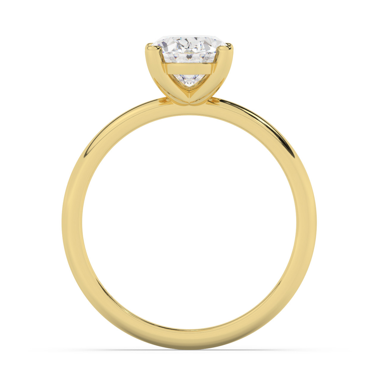 טבעת אירוסין סוליטר דגם 50016 כסף מצופה זהב צהוב במרכז יהלום מעבדה במשקל כולל של 2.50 קראט בחיתוך אובל עם תעודה גמולוגית אירופאית IGI – תמונה 3