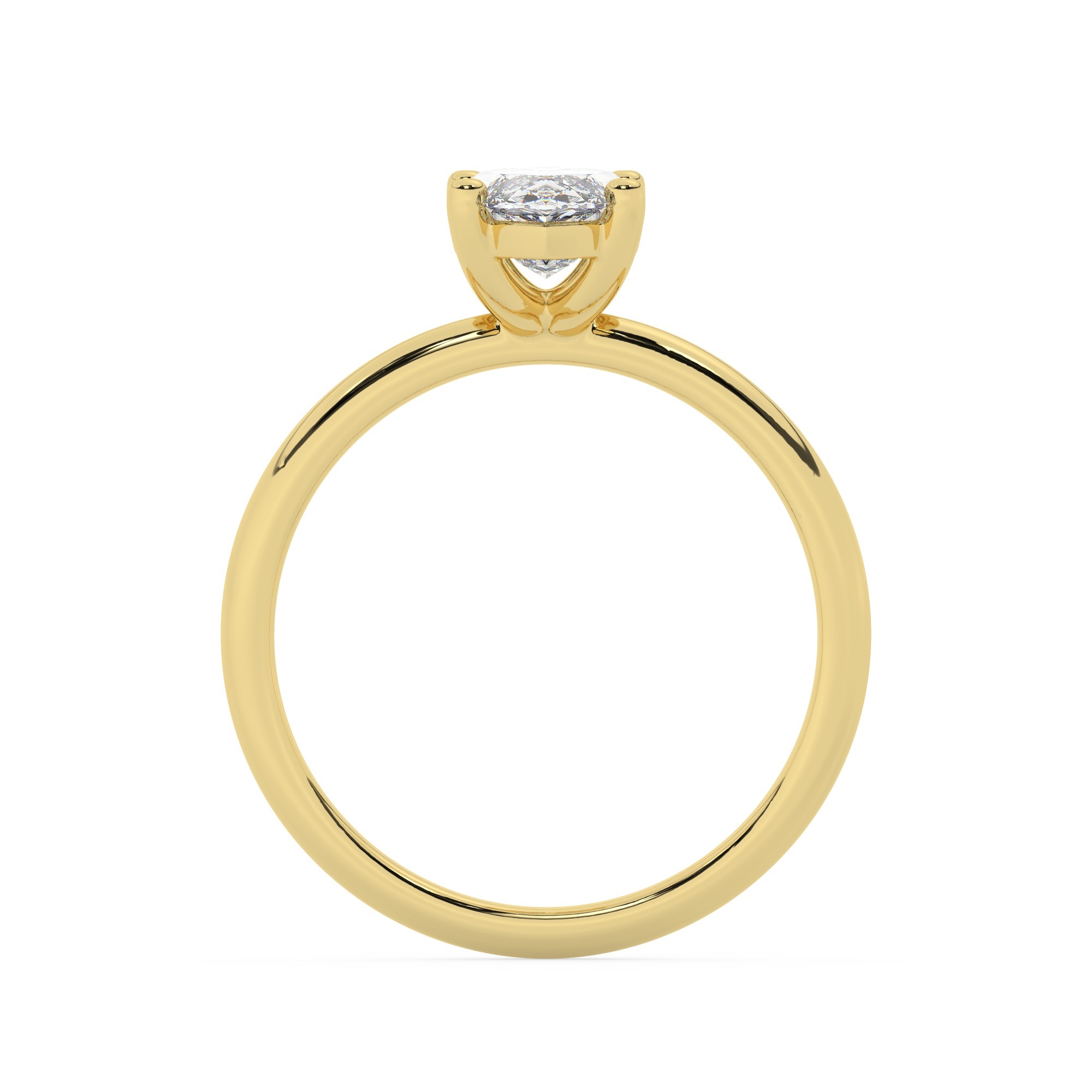 טבעת אירוסין סוליטר דגם 50016 כסף מצופה זהב צהוב במרכז יהלום מעבדה במשקל כולל של 1.50 קראט בחיתוך מרקיזה עם תעודה גמולוגית אירופאית IGI – תמונה 3