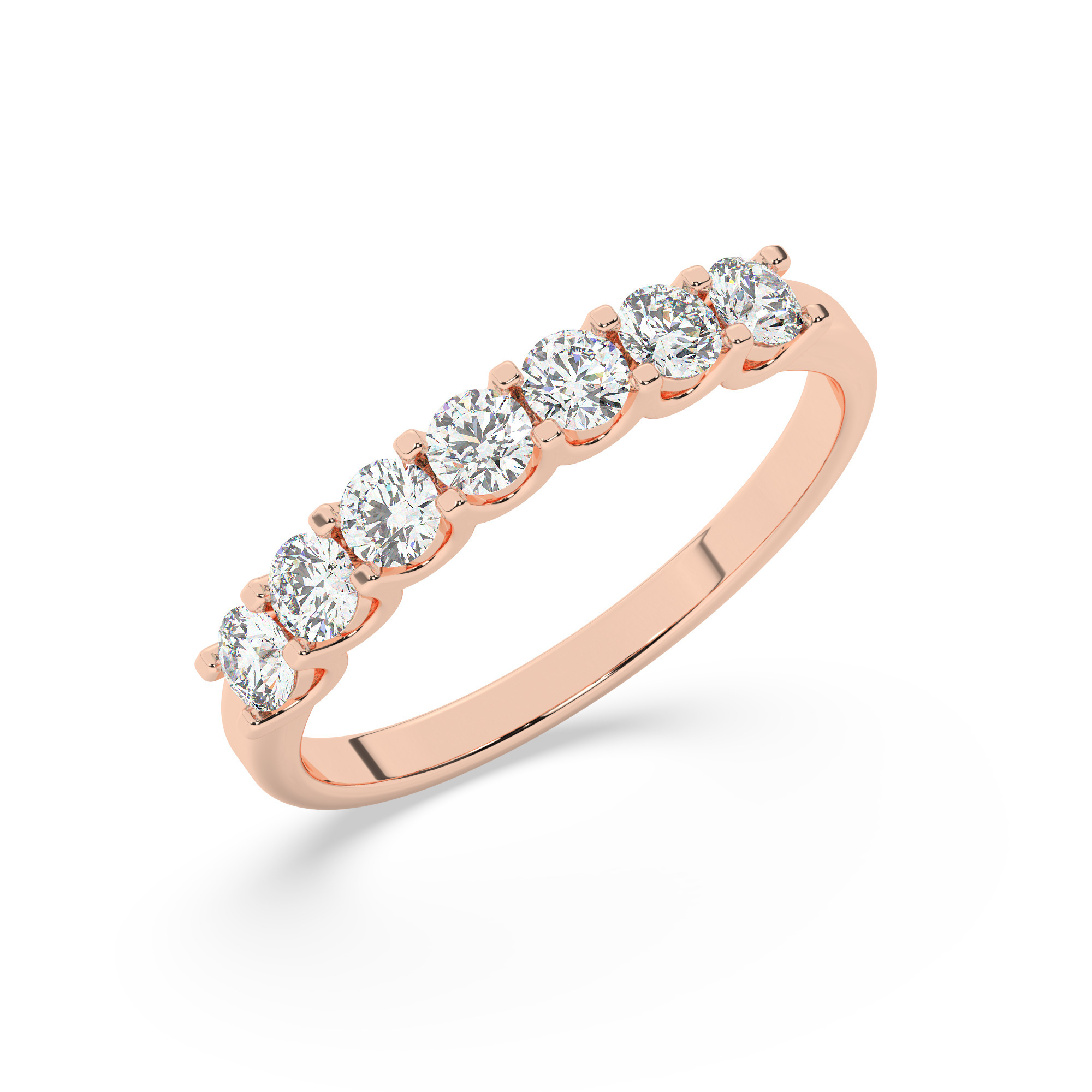 טבעת חצי איטרניטי שיבוץ יו קולקציה 3 דגם 50127W כסף מצופה זהב אדום רוזגולד משובצת זירקונים