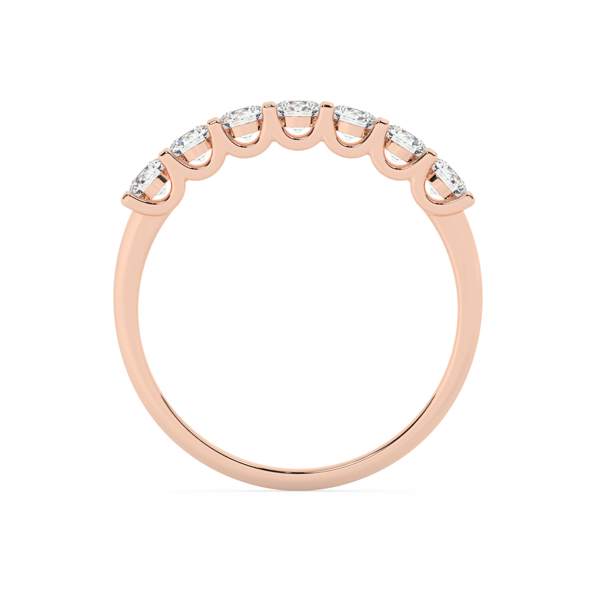 טבעת חצי איטרניטי שיבוץ יו קולקציה 3 דגם 50127W כסף מצופה זהב אדום רוזגולד משובצת זירקונים – תמונה 3