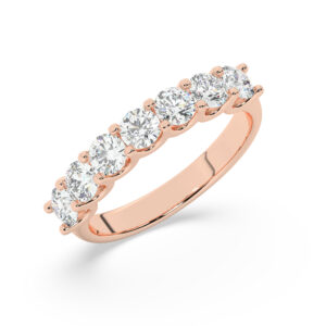 טבעת חצי איטרניטי שיבוץ יו קולקציה 5 דגם 50129W כסף מצופה זהב אדום רוזגולד משובצת זירקונים