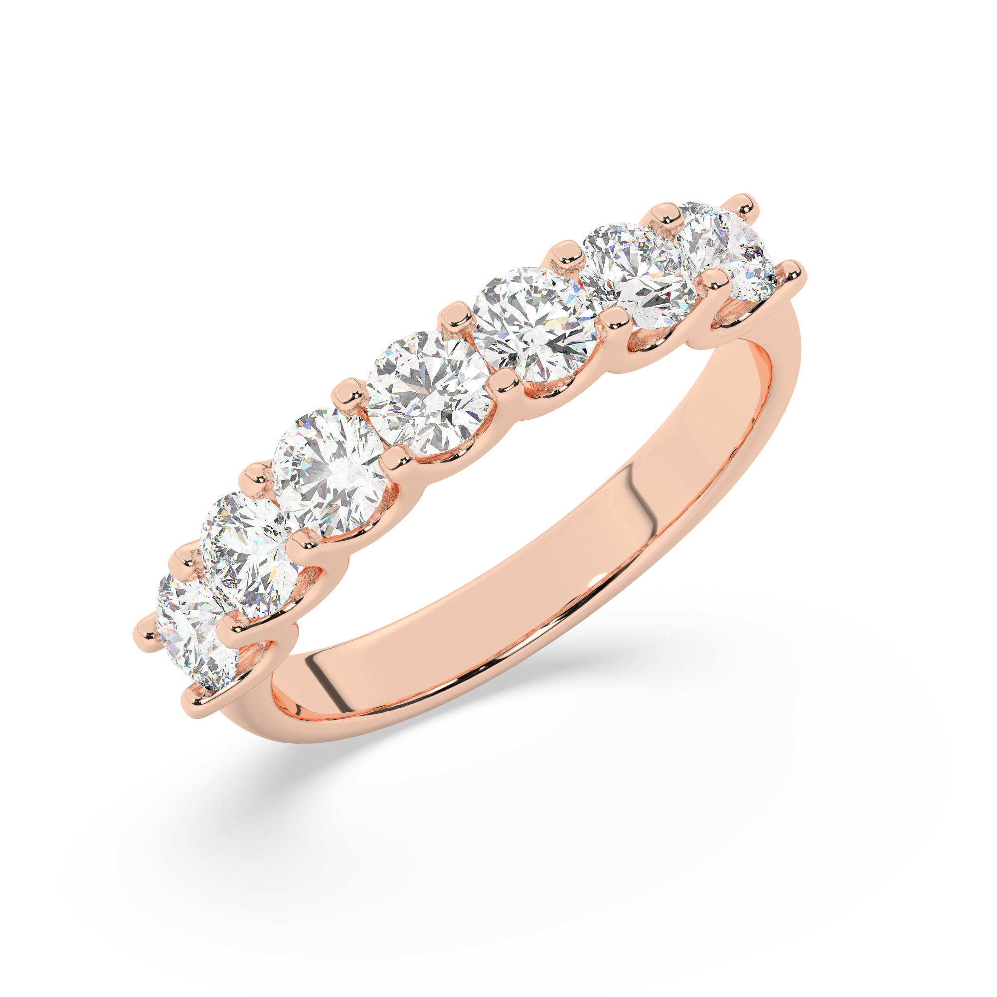 טבעת חצי איטרניטי שיבוץ יו קולקציה 5 דגם 50129W כסף מצופה זהב אדום רוזגולד משובצת זירקונים