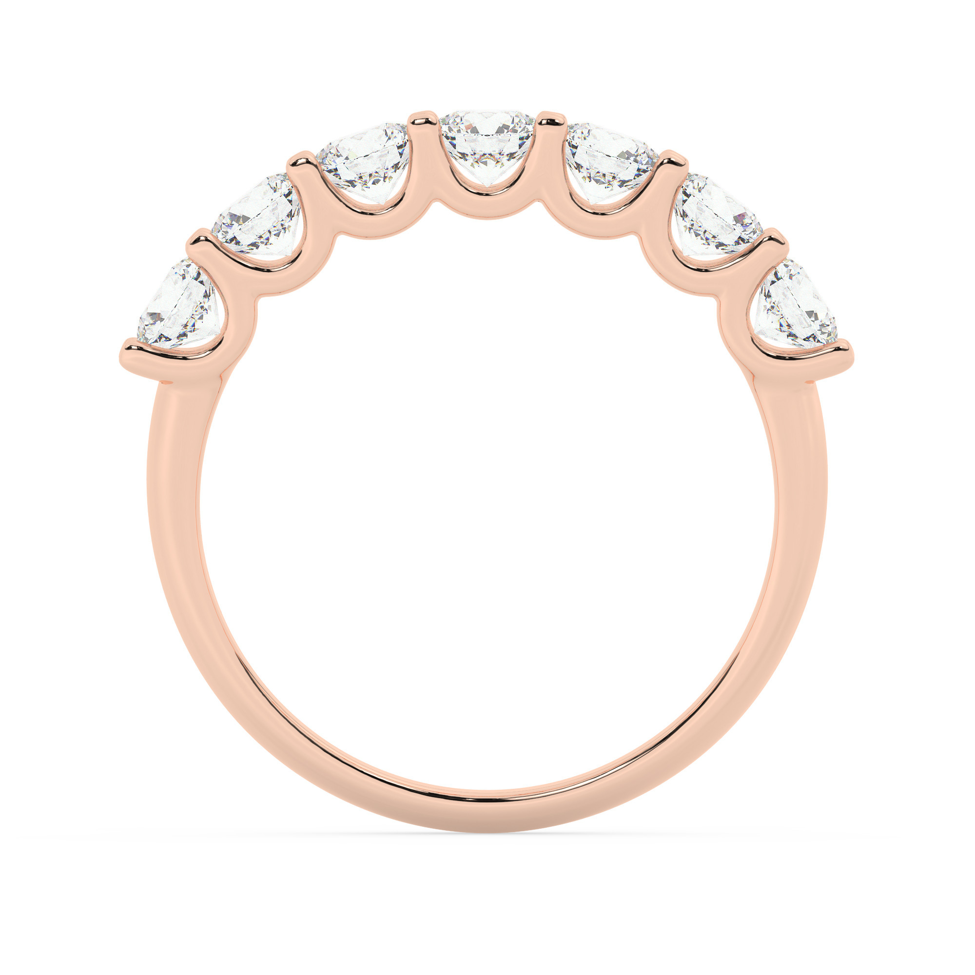 טבעת חצי איטרניטי שיבוץ יו קולקציה 5 דגם 50129W כסף מצופה זהב אדום רוזגולד משובצת זירקונים – תמונה 3
