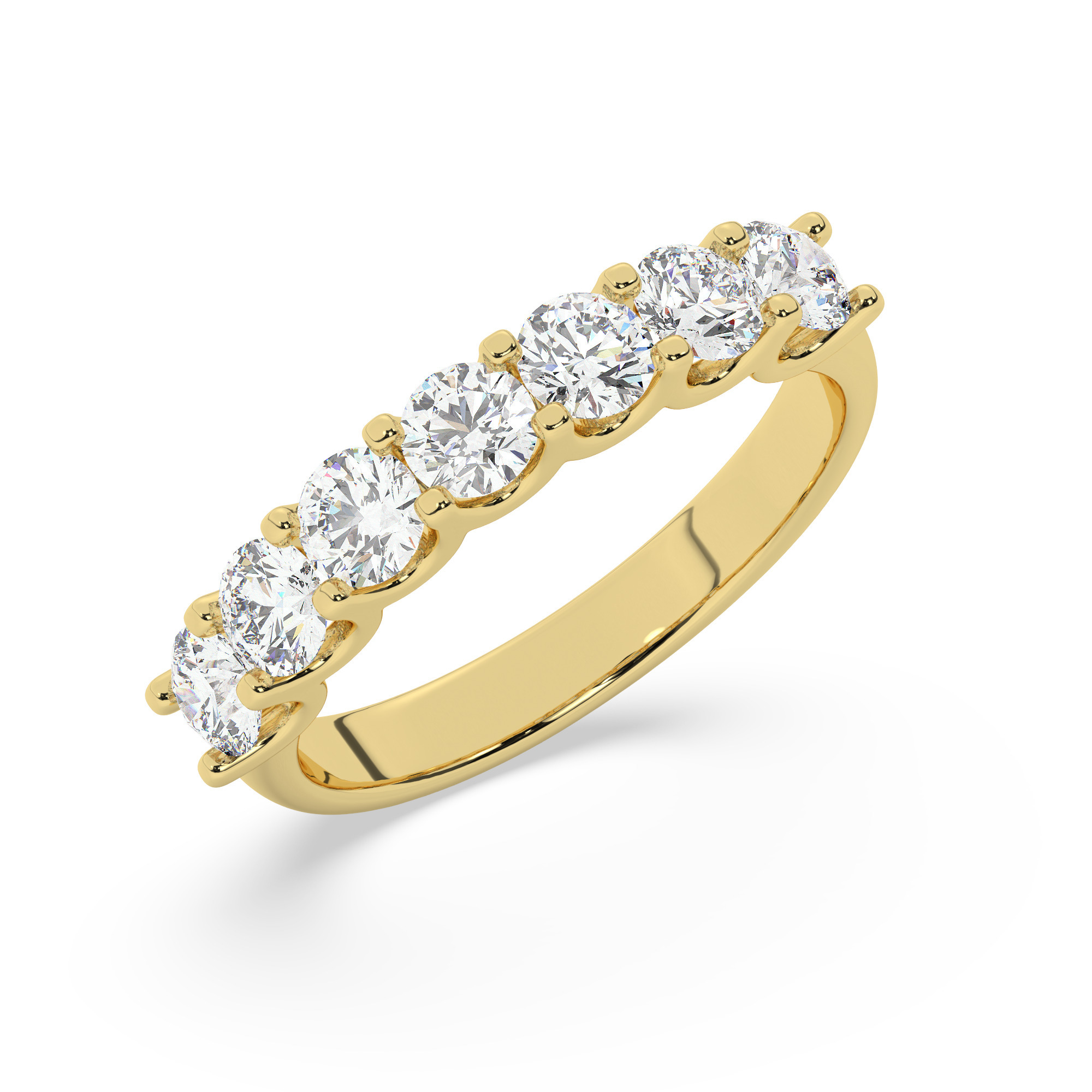 טבעת חצי איטרניטי שיבוץ יו קולקציה 5 דגם 50129W כסף מצופה זהב צהוב משובצת זירקונים