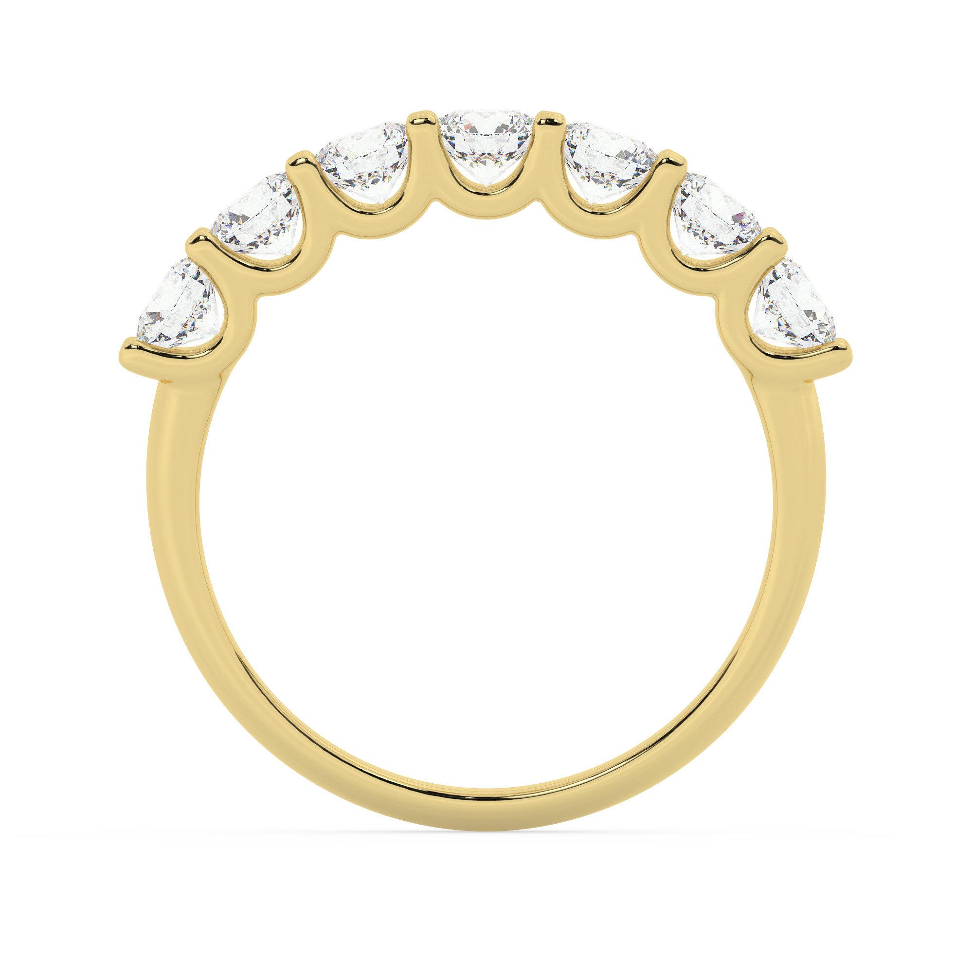 טבעת חצי איטרניטי שיבוץ יו קולקציה 5 דגם 50129W כסף מצופה זהב צהוב משובצת זירקונים – תמונה 3