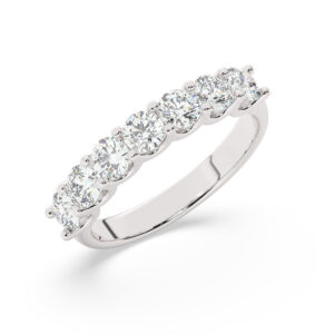 טבעת חצי איטרניטי שיבוץ יו קולקציה 5 דגם 50129W כסף מצופה זהב לבן משובצת זירקונים