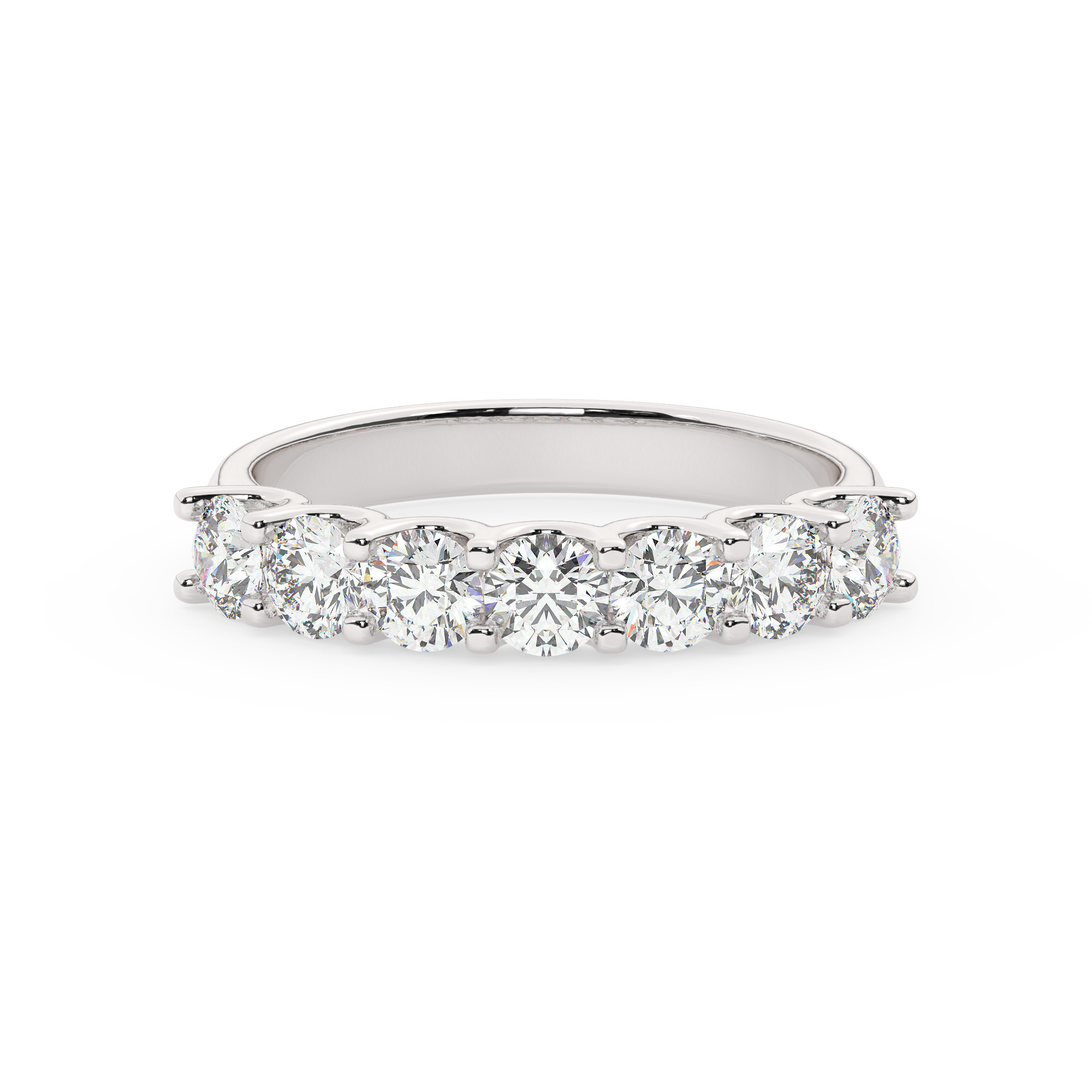 טבעת חצי איטרניטי שיבוץ יו קולקציה 5 דגם 50129W כסף מצופה זהב לבן משובצת זירקונים – תמונה 2