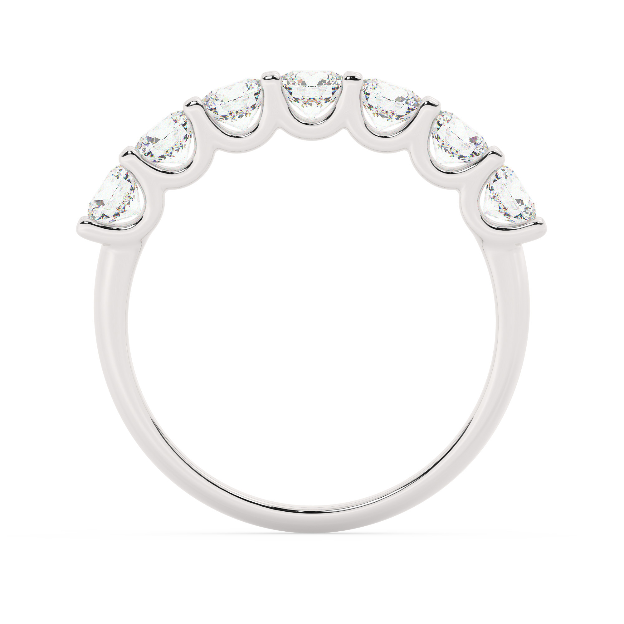 טבעת חצי איטרניטי שיבוץ יו קולקציה 5 דגם 50129W כסף מצופה זהב לבן משובצת יהלומי מעבדה במשקל כולל של 1.20 קראט עם תעודה גמולוגית – תמונה 3