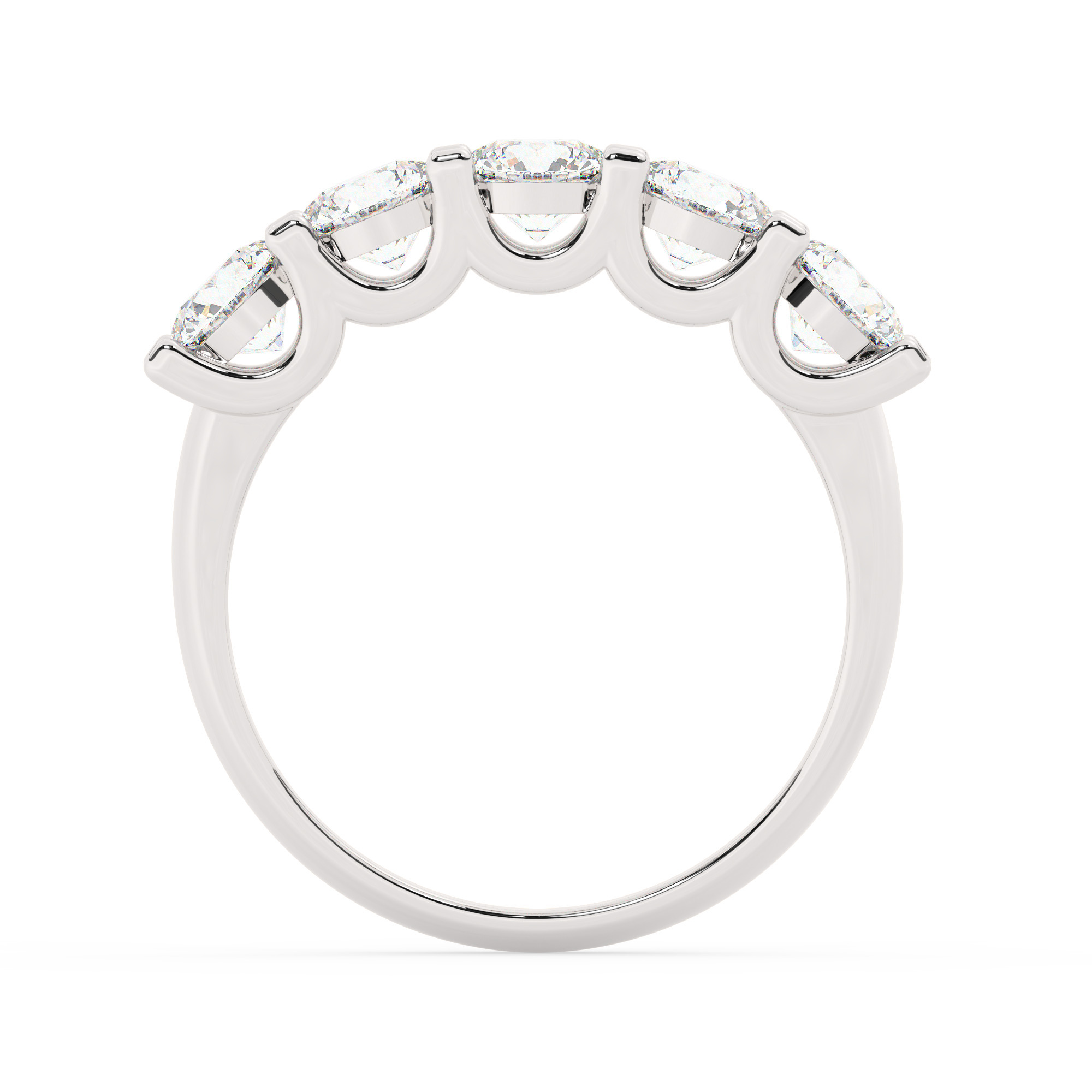 טבעת חצי איטרניטי שיבוץ יו קולקציה 7 דגם 50131W כסף מצופה זהב לבן משובצת יהלומי מעבדה במשקל כולל של 1.90 קראט עם תעודה גמולוגית – תמונה 3