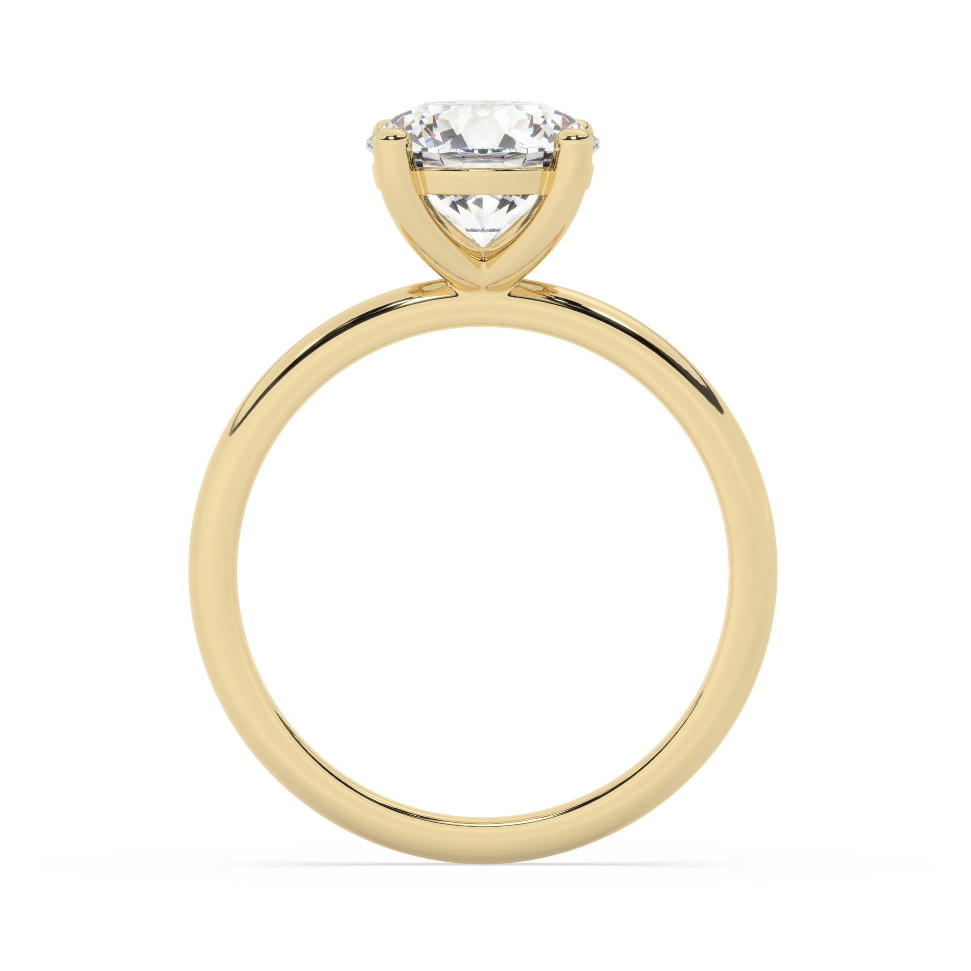 טבעת אירוסין סוליטר דגם 50016 זהב צהוב 14 קראט במרכז זירקוניה במשקל כולל של 2 קראט בחיתוך עגול עם תעודה גמולוגית – תמונה 3