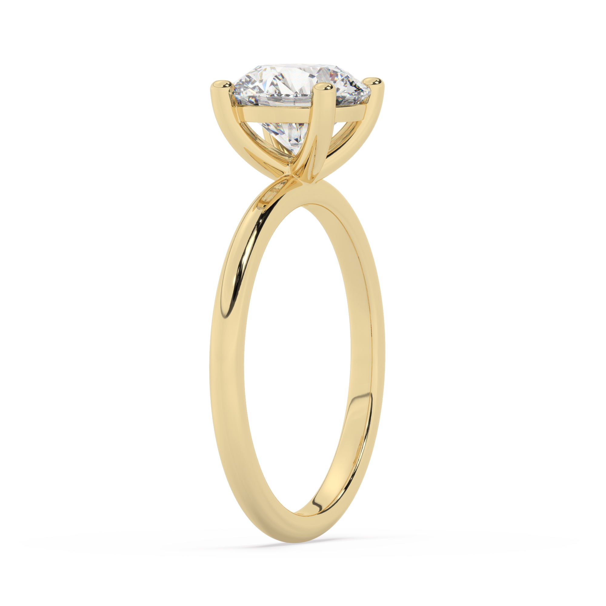 טבעת אירוסין סוליטר דגם 50016 זהב צהוב 14 קראט במרכז זירקוניה במשקל כולל של 2 קראט בחיתוך עגול עם תעודה גמולוגית – תמונה 4