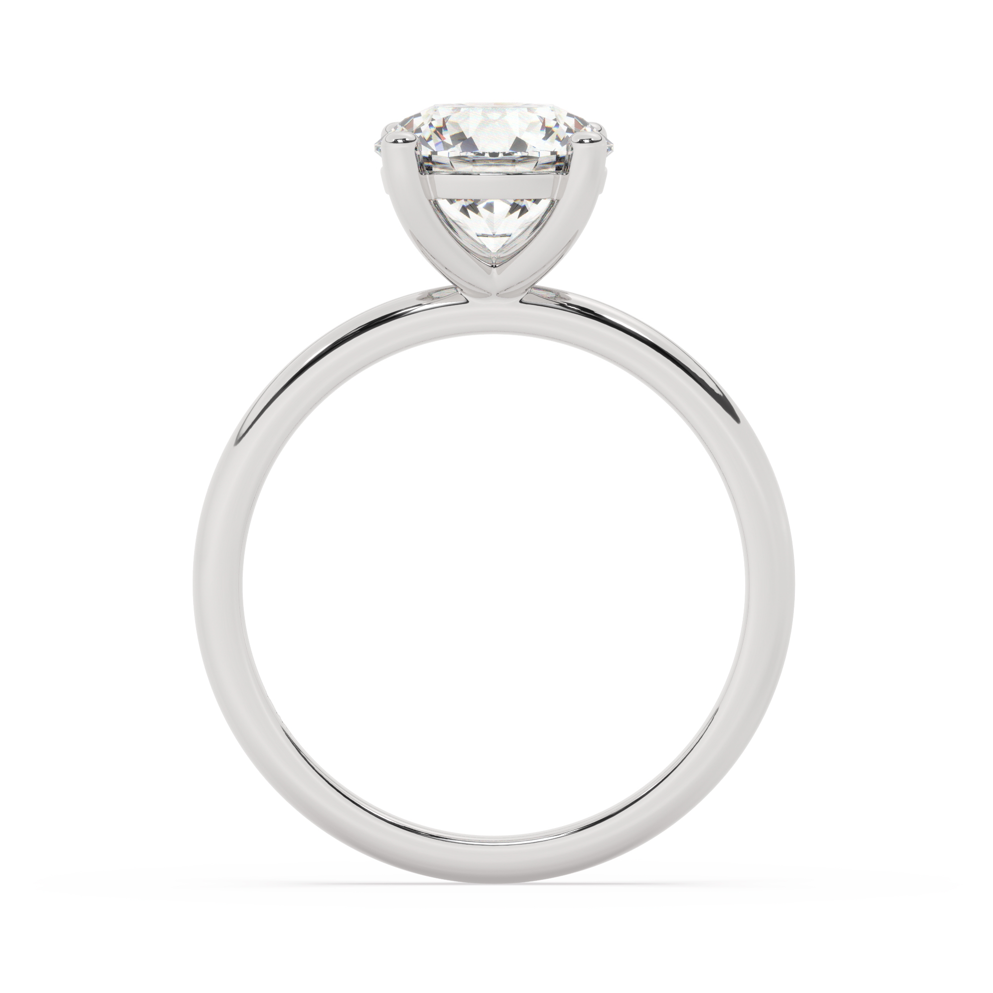 טבעת אירוסין סוליטר דגם 50016 זהב לבן 14 קראט במרכז זירקוניה במשקל כולל של 2.50 קראט בחיתוך עגול עם תעודה גמולוגית – תמונה 3