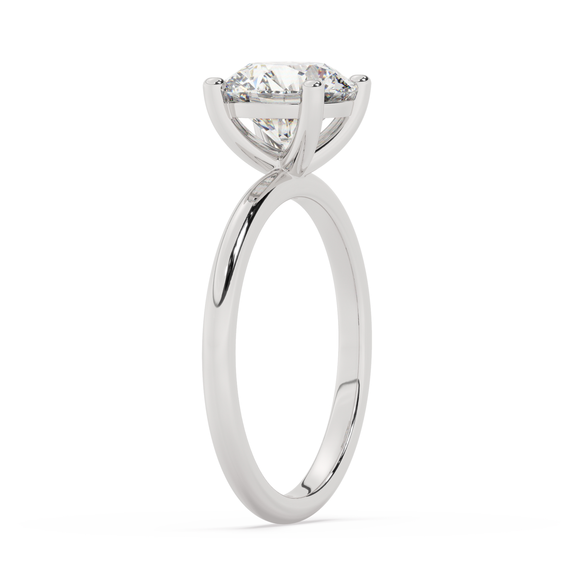 טבעת אירוסין סוליטר דגם 50016 זהב לבן 14 קראט במרכז זירקוניה במשקל כולל של 2.50 קראט בחיתוך עגול עם תעודה גמולוגית – תמונה 4