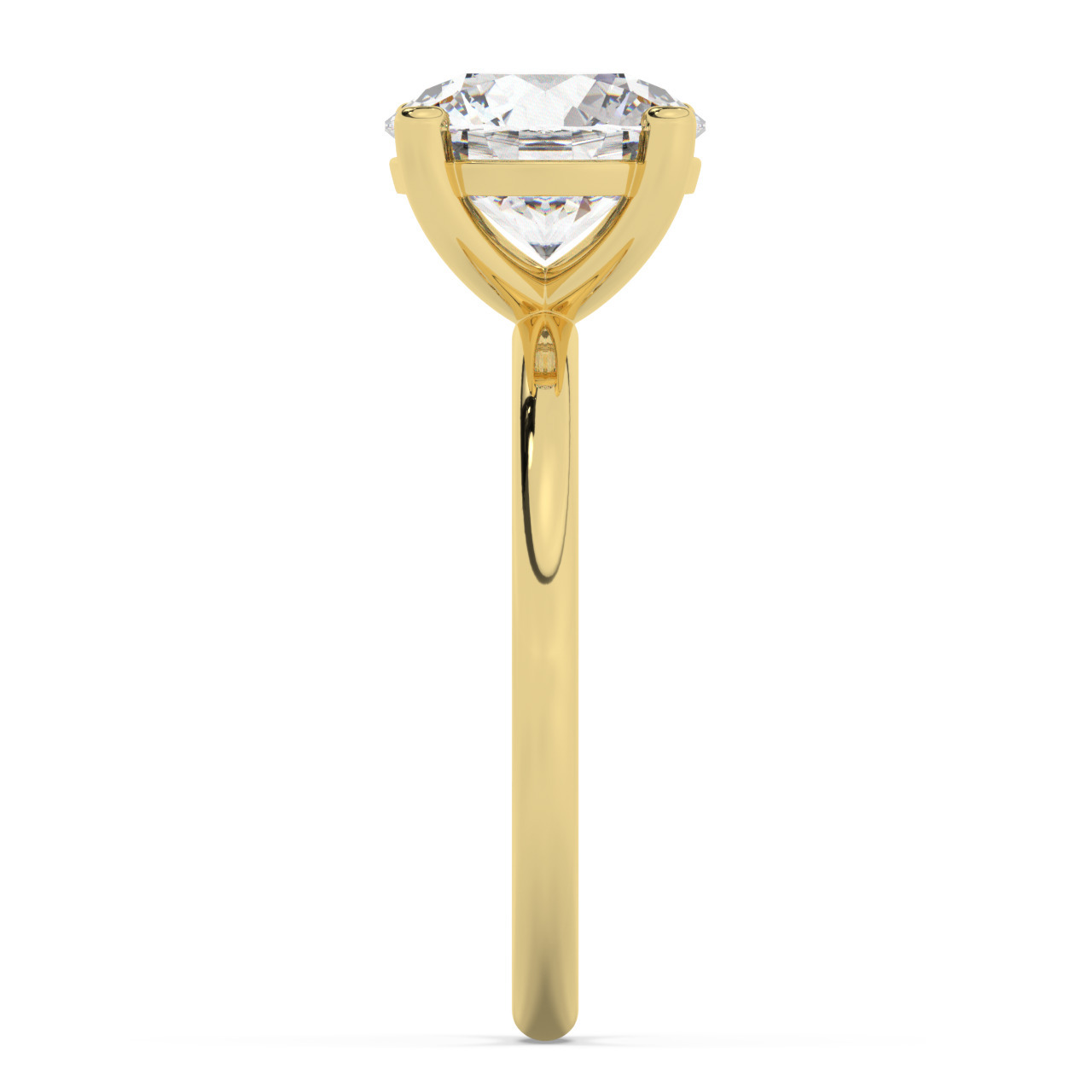 טבעת אירוסין סוליטר דגם 50016 זהב צהוב 14 קראט במרכז זירקוניה במשקל כולל של 4 קראט בחיתוך עגול עם תעודה גמולוגית – תמונה 4