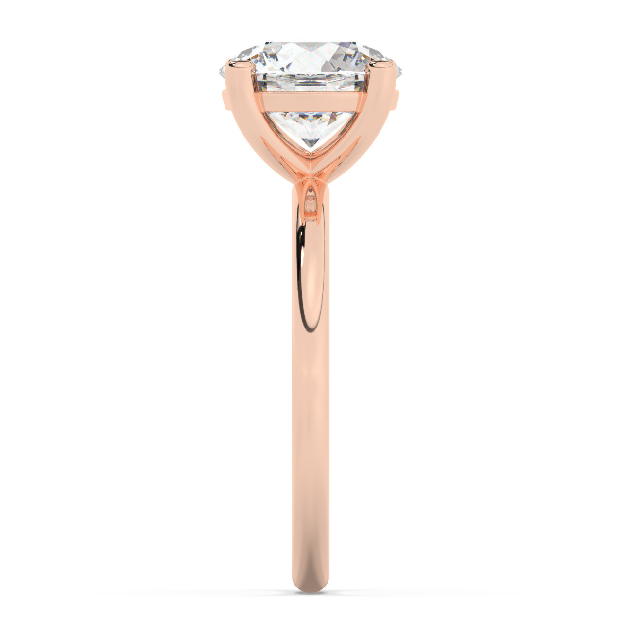 טבעת אירוסין סוליטר דגם 50016 זהב אדום רוזגולד 14 קראט במרכז זירקוניה במשקל כולל של 5 קראט בחיתוך עגול עם תעודה גמולוגית – תמונה 4