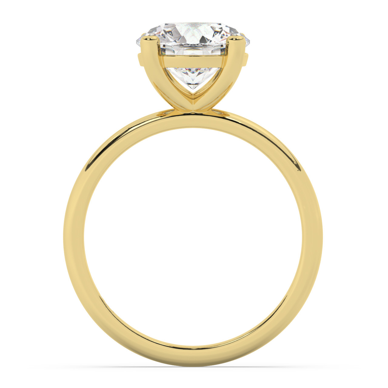 טבעת אירוסין סוליטר דגם 50016 זהב צהוב 14 קראט במרכז זירקוניה במשקל כולל של 5 קראט בחיתוך עגול עם תעודה גמולוגית – תמונה 3