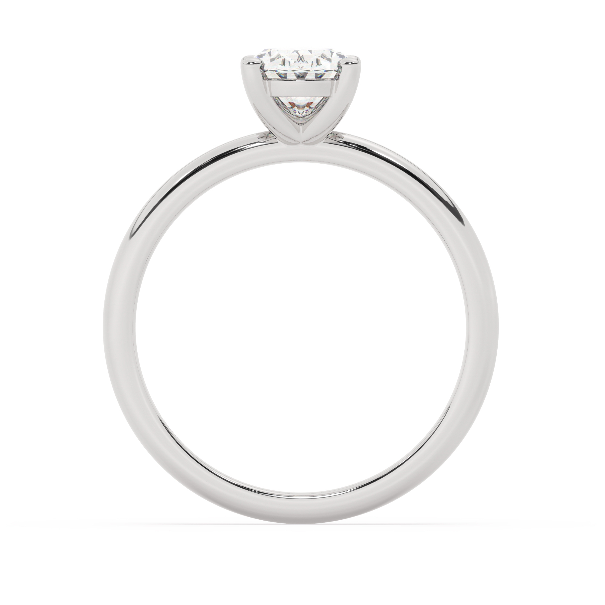 טבעת אירוסין סוליטר דגם 50016 זהב לבן 14 קראט במרכז זירקוניה במשקל כולל של 1 קראט בחיתוך אובל עם תעודה גמולוגית – תמונה 3