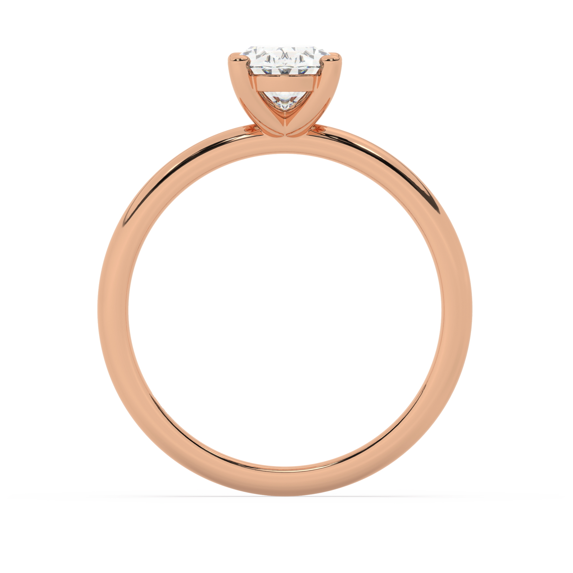 טבעת אירוסין סוליטר דגם 50016 זהב אדום רוזגולד 14 קראט במרכז זירקוניה במשקל כולל של 0.75 קראט בחיתוך אובל עם תעודה גמולוגית – תמונה 3