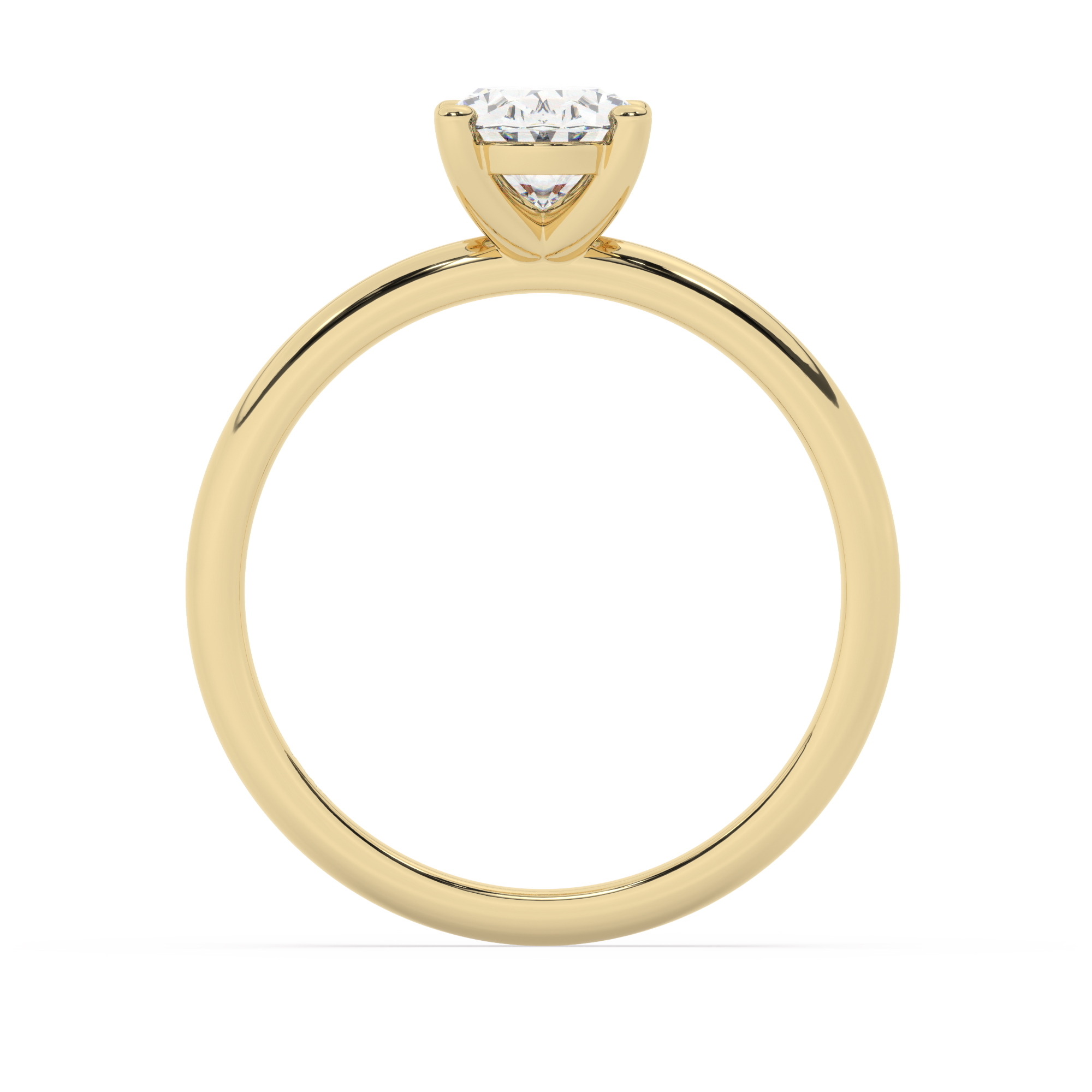 טבעת אירוסין סוליטר דגם 50016 זהב צהוב 14 קראט במרכז זירקוניה במשקל כולל של 0.75 קראט בחיתוך אובל עם תעודה גמולוגית – תמונה 3