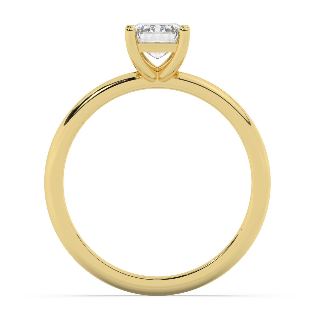 טבעת אירוסין סוליטר דגם 50016 זהב צהוב 14 קראט במרכז זירקוניה במשקל כולל של 0.75 קראט בחיתוך אמרלד עם תעודה גמולוגית – תמונה 3